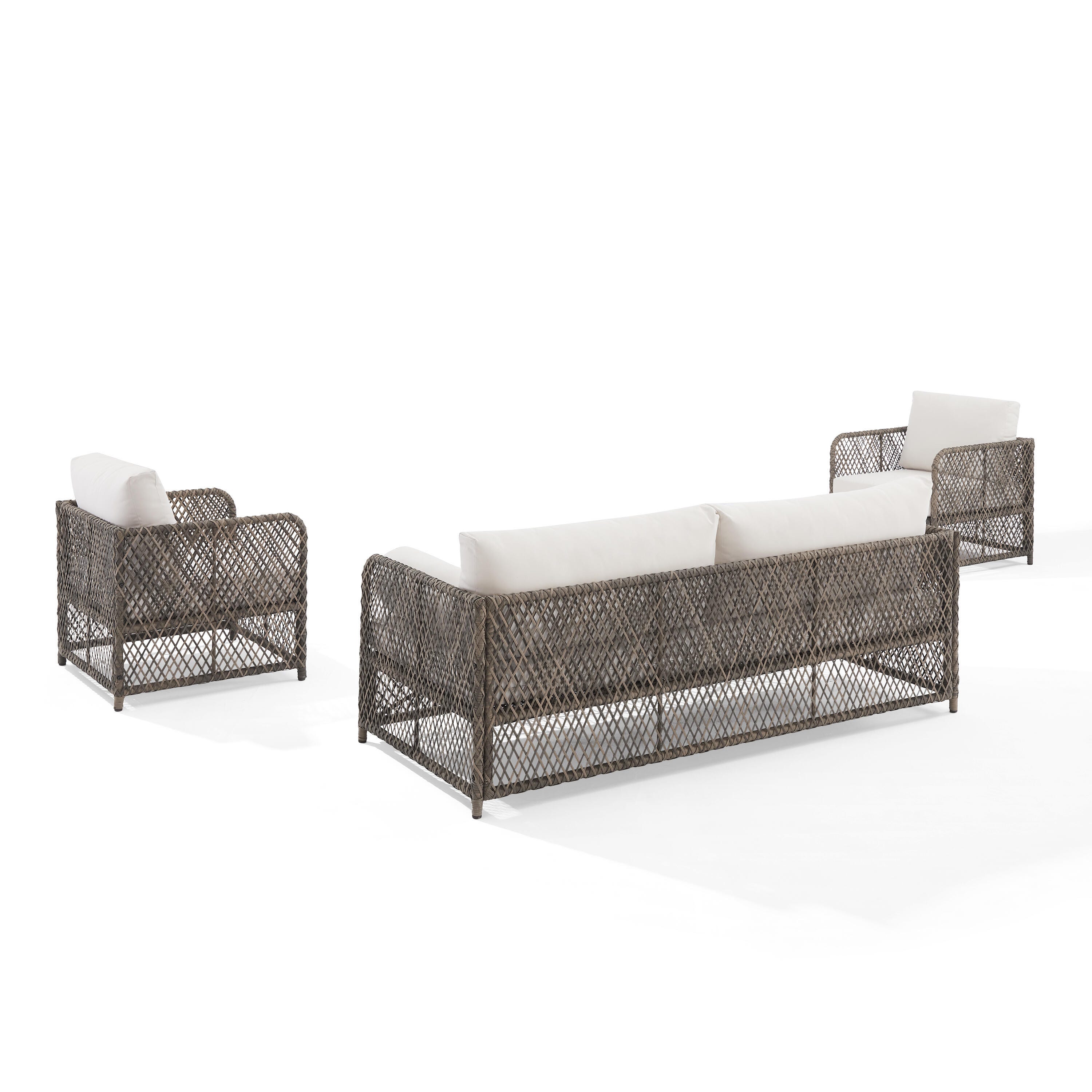 Crosley Furniture Granite Bay Outdoor Sofa and 2 Armchairs, , large