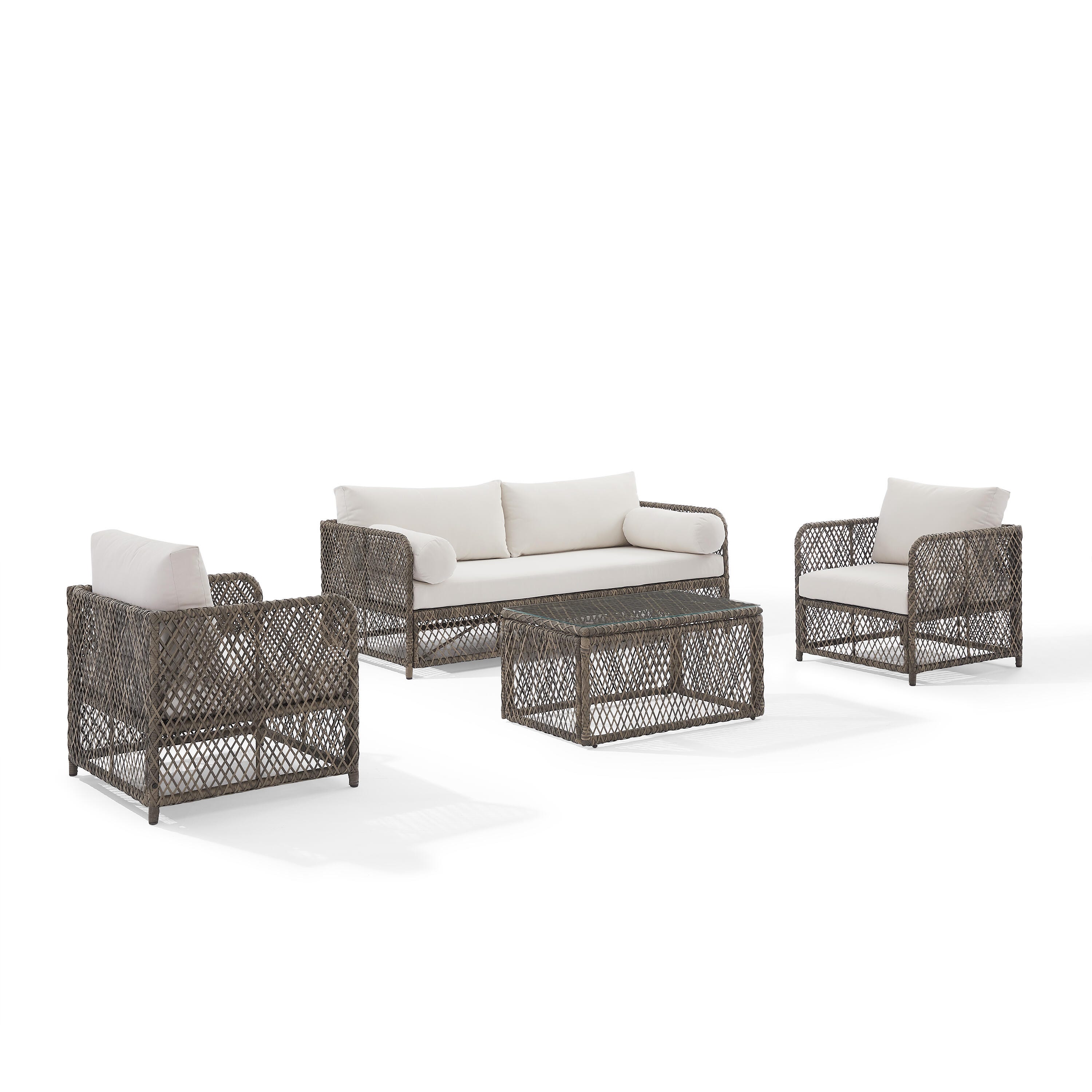 Crosley Furniture Granite Bay Outdoor Sofa with Coffee Table and 2 Armchairs, , large