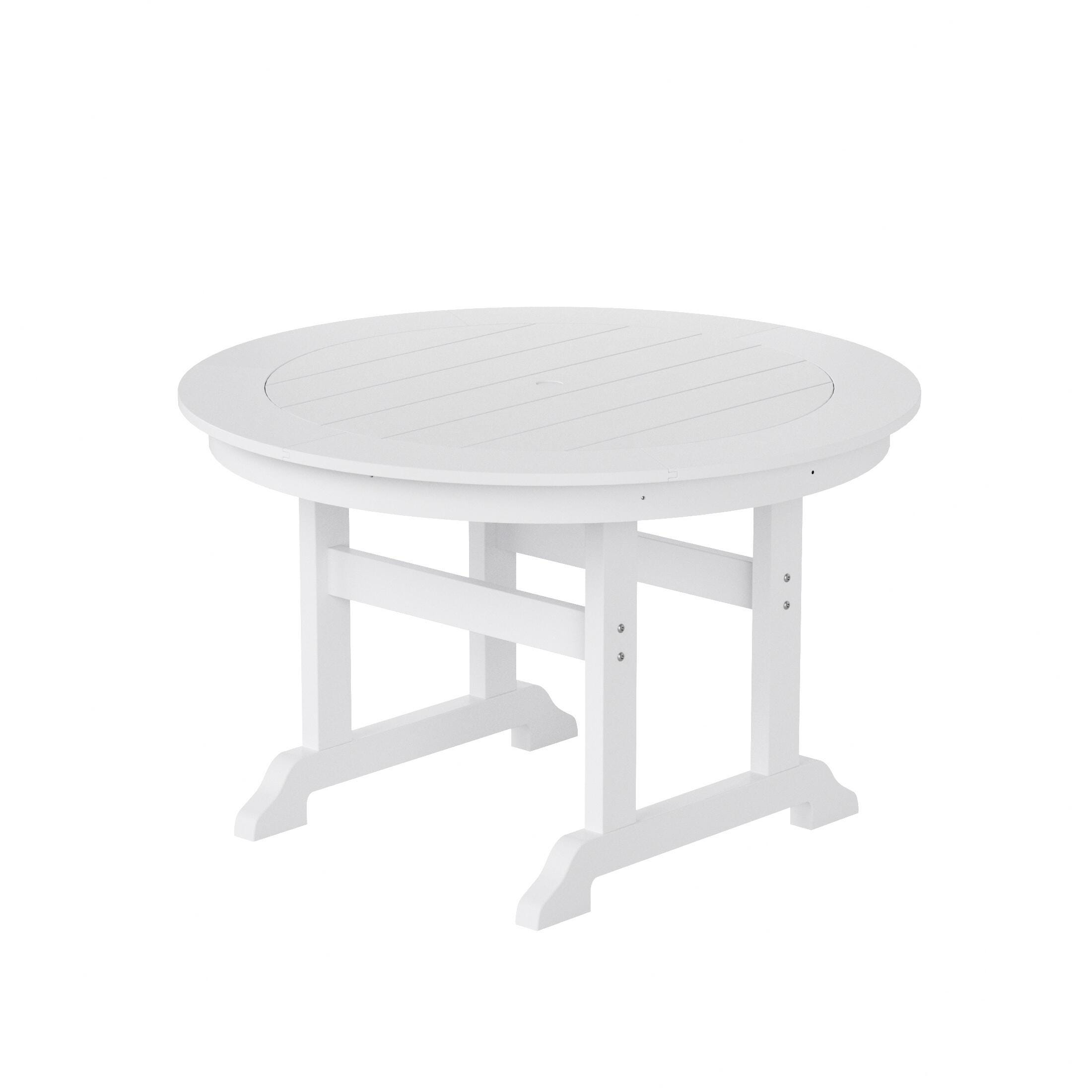Westin Furniture Laguna Outdoor Round Dining Table and 4 Chairs, White, large