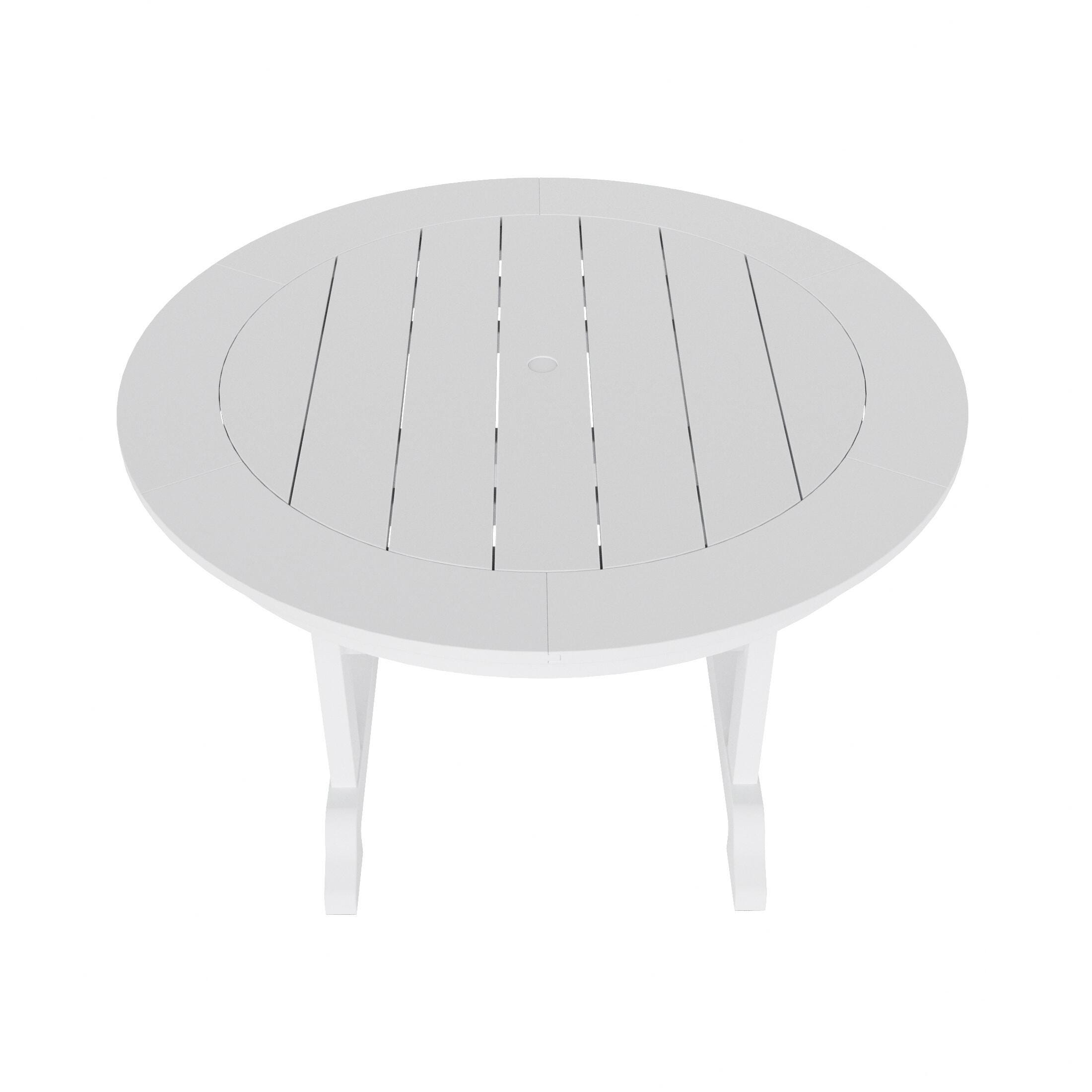 Westin Furniture Laguna Outdoor Round Dining Table and 4 Chairs, White, large