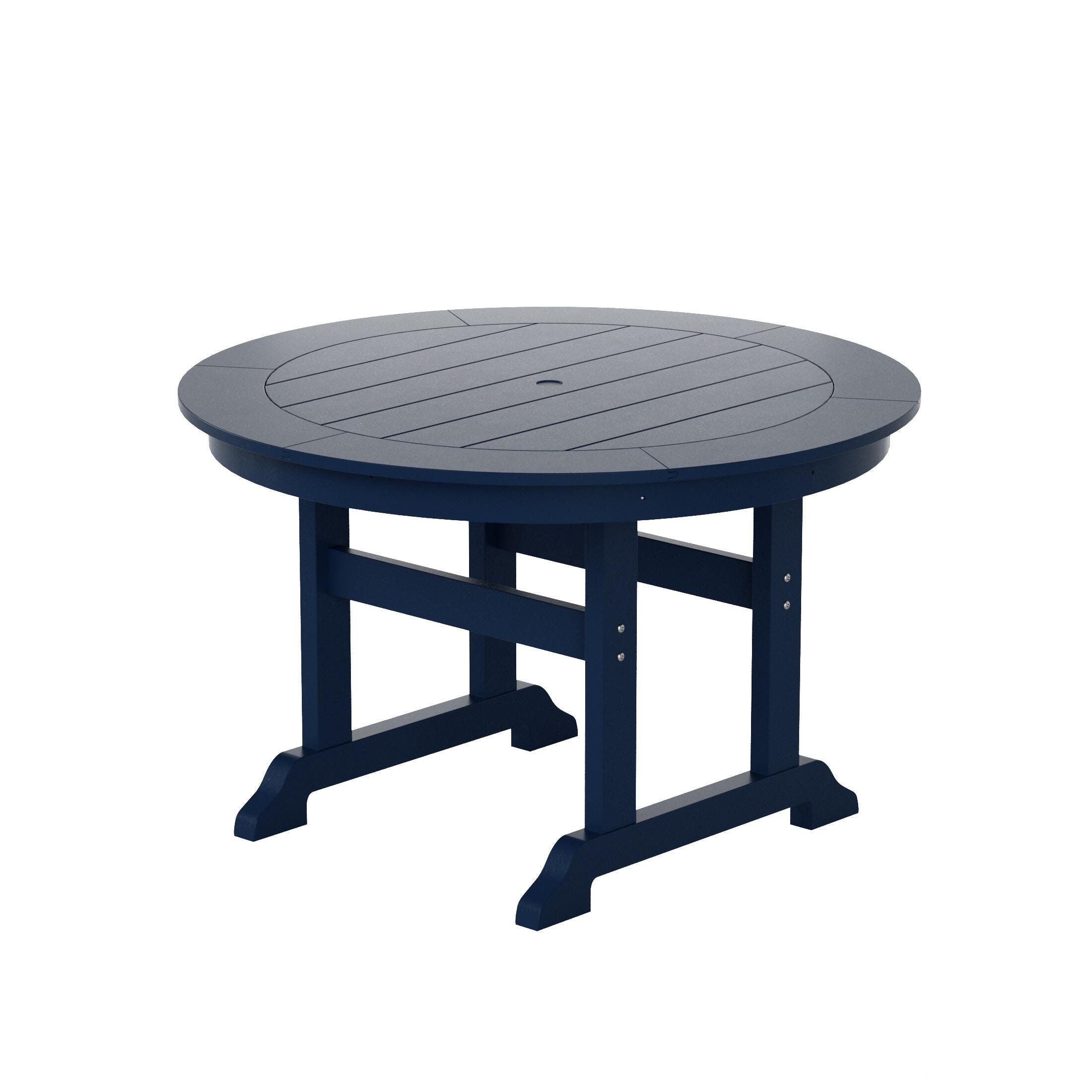 Westin Furniture Laguna Outdoor Round Dining Table and 4 Chairs, Navy Blue, large