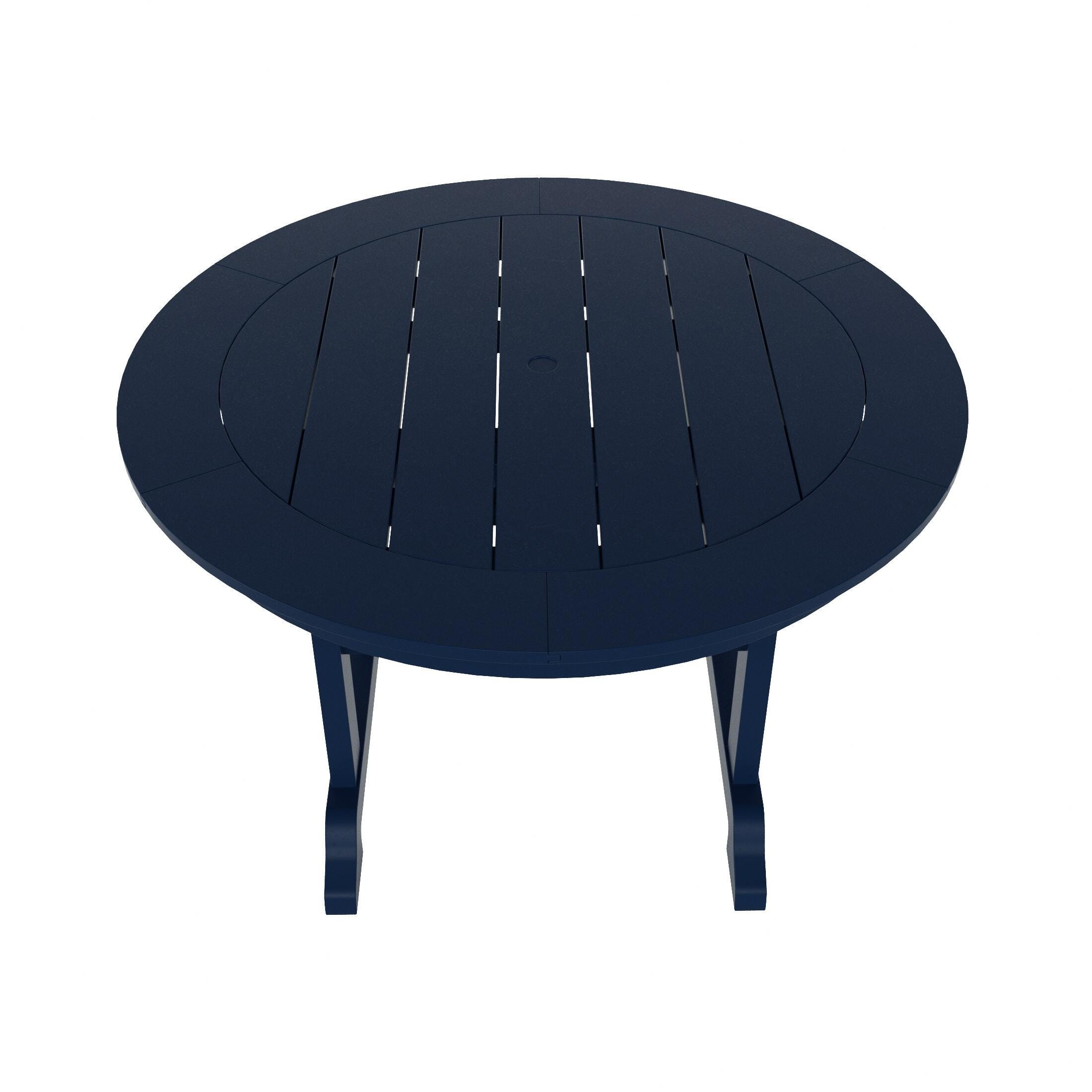 Westin Furniture Laguna Outdoor Round Dining Table and 4 Chairs, Navy Blue, large
