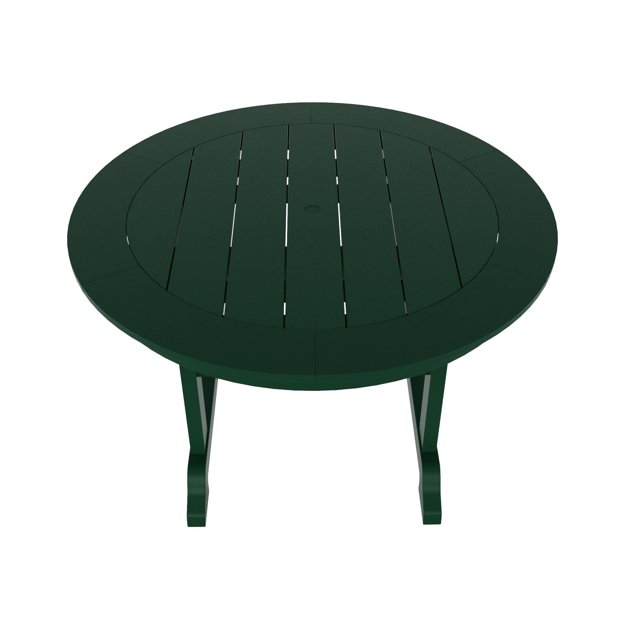 Westin Furniture Laguna Outdoor Round Dining Table and 4 Chairs, Dark Green, large