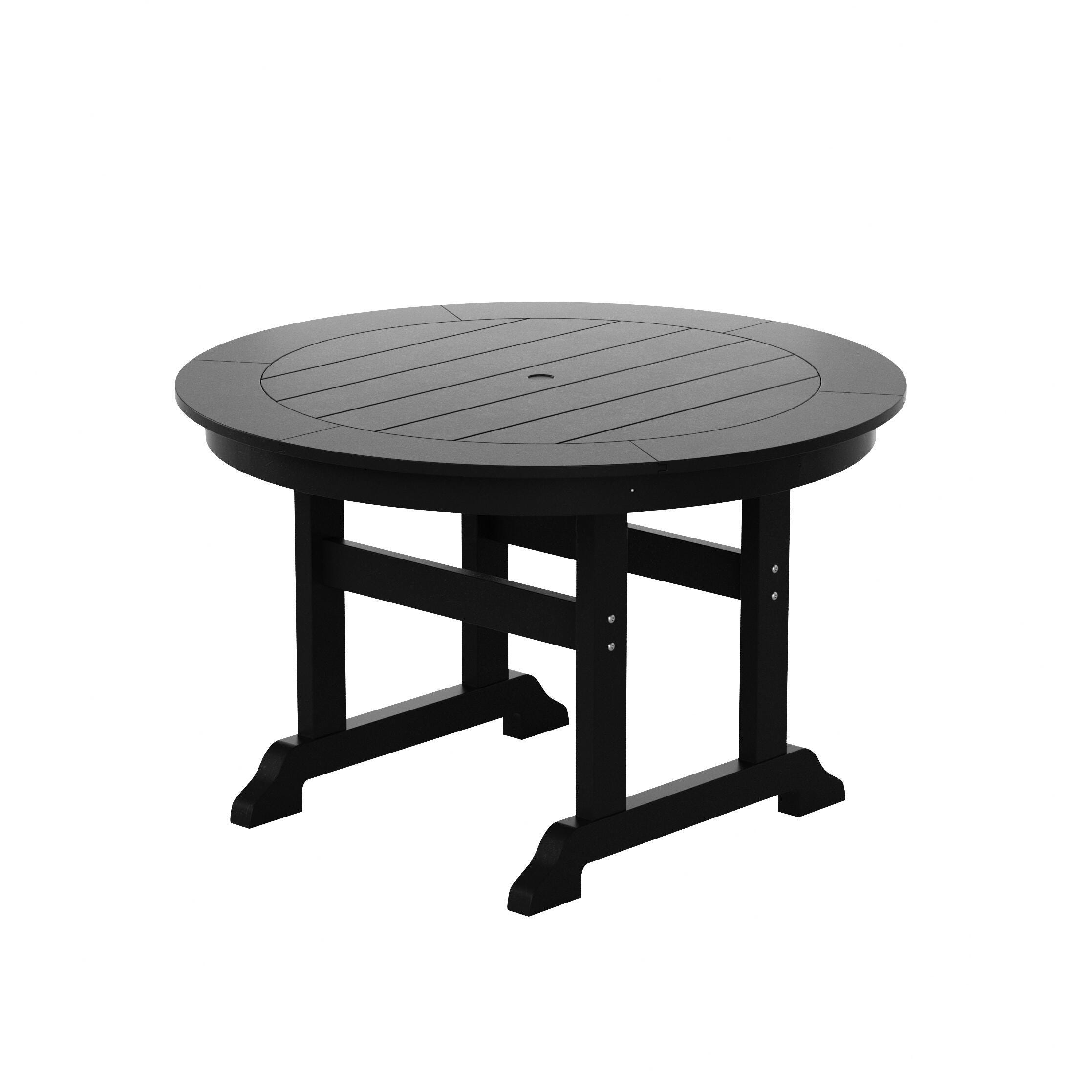Westin Furniture Laguna Outdoor Round Dining Table and 4 Chairs, Black, large