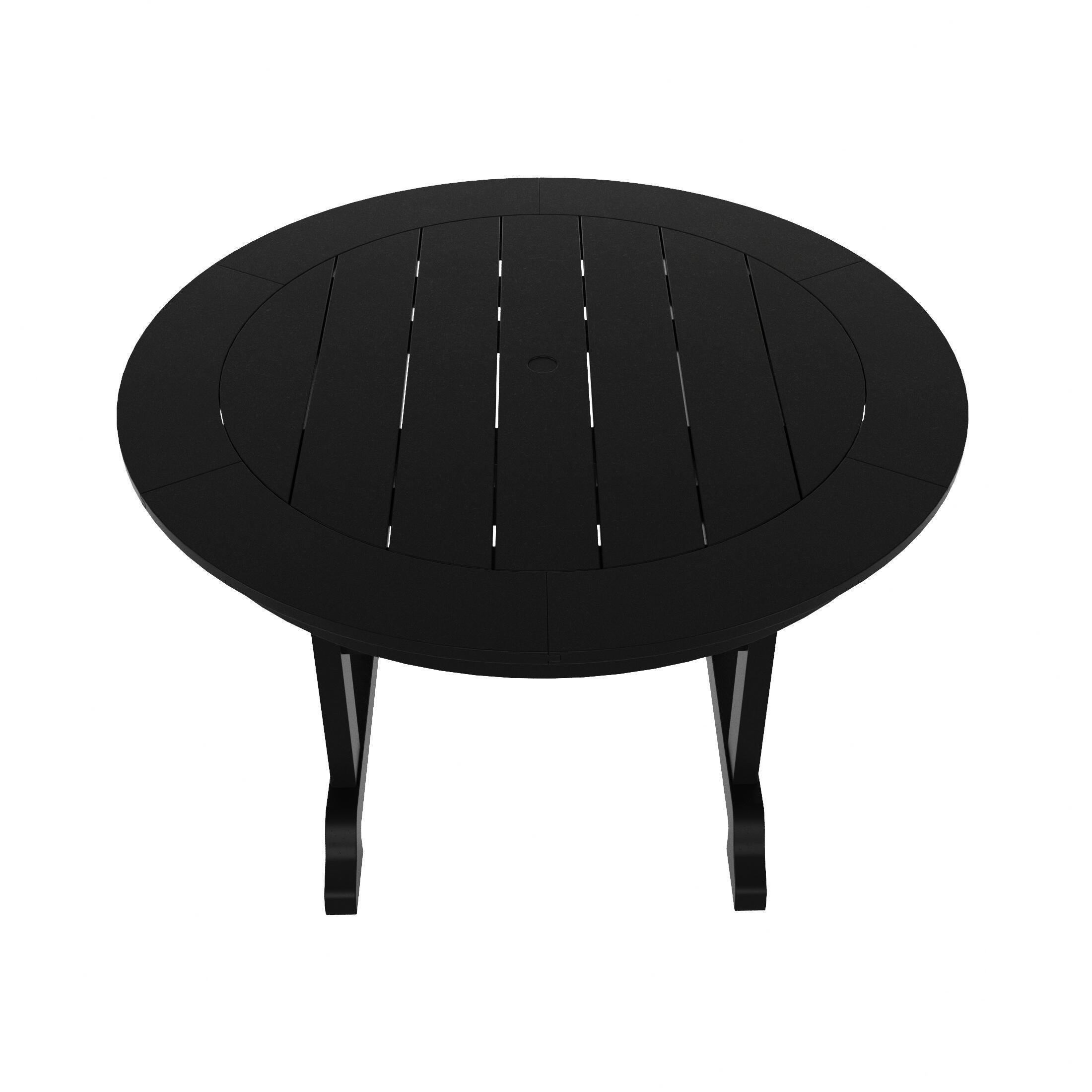Westin Furniture Laguna Outdoor Round Dining Table and 4 Chairs, Black, large
