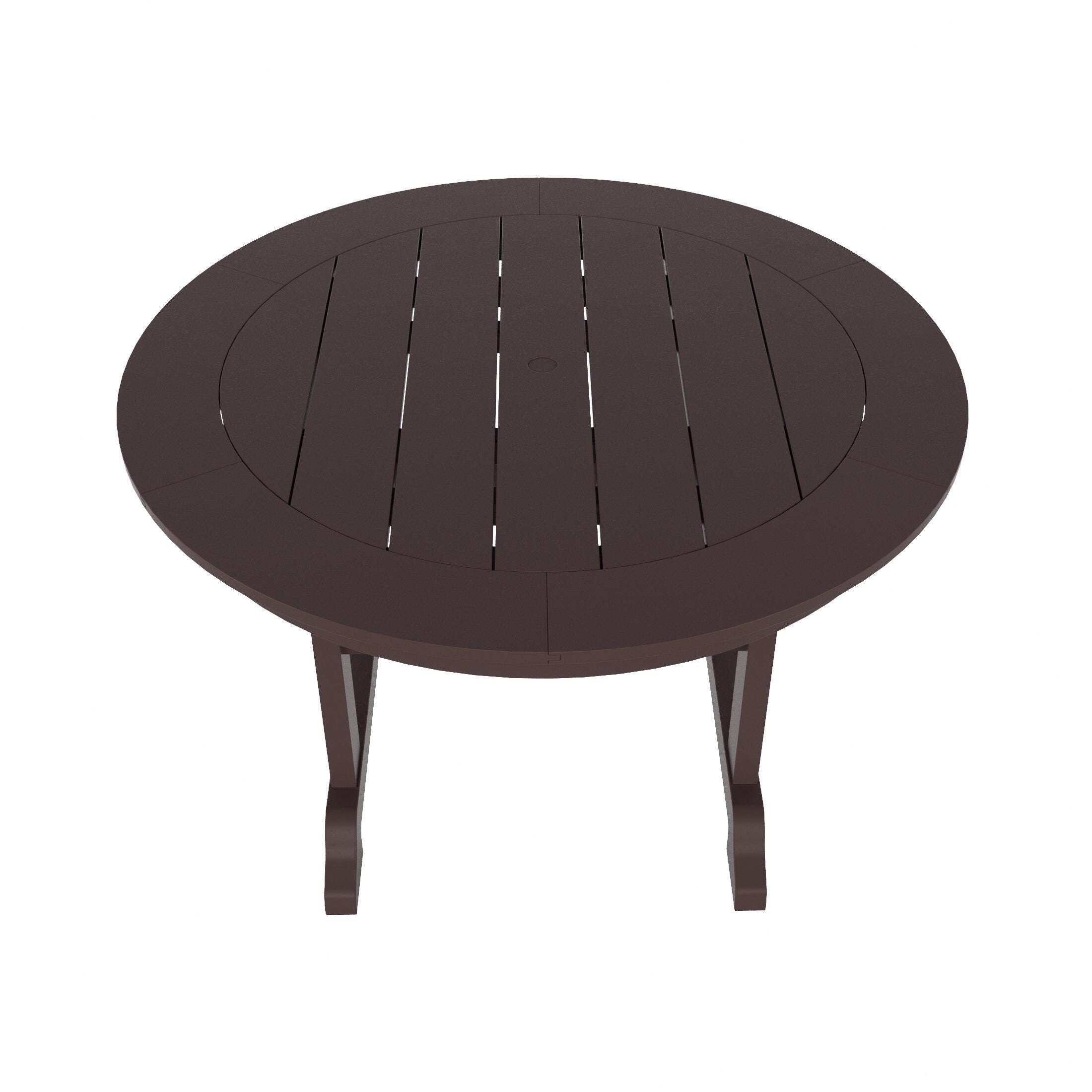 Westin Furniture Laguna Outdoor Round Dining Table and 4 Chairs, Dark Brown, large