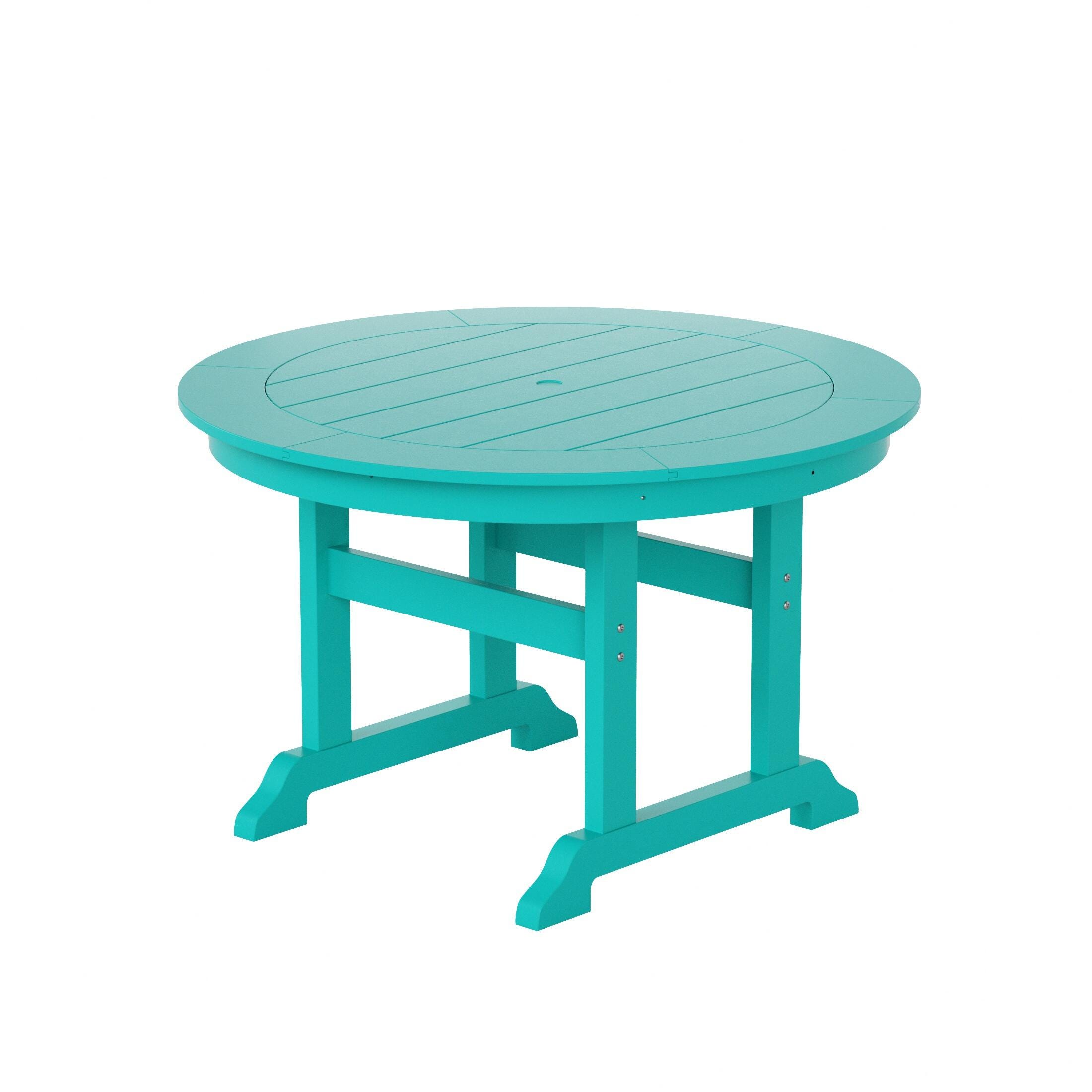 Westin Furniture Laguna Outdoor Round Dining Table and 4 Chairs, Turquoise, large