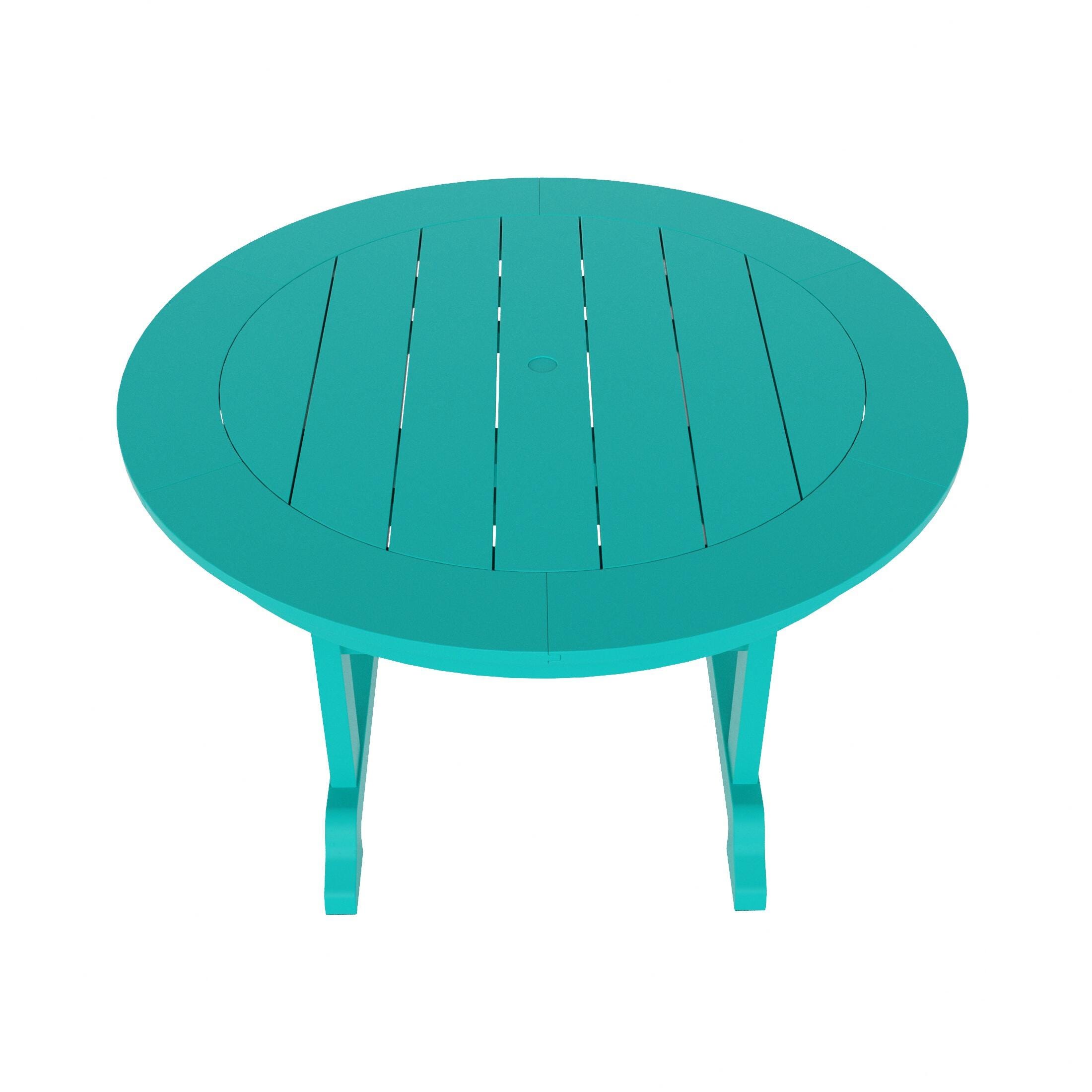 Westin Furniture Laguna Outdoor Round Dining Table and 4 Chairs, Turquoise, large