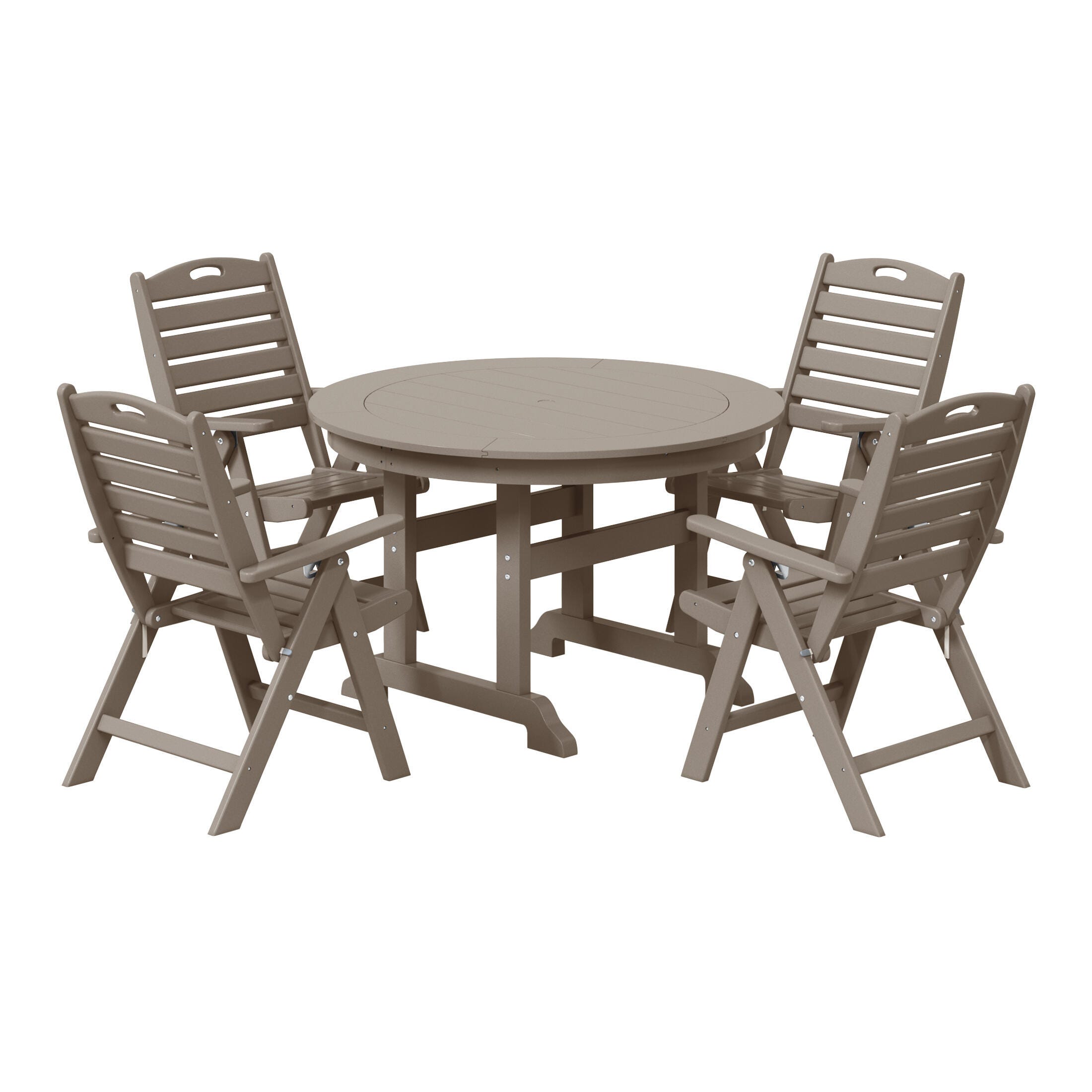 Westin Furniture Laguna Outdoor Round Dining Table and 4 Chairs, Beige, large