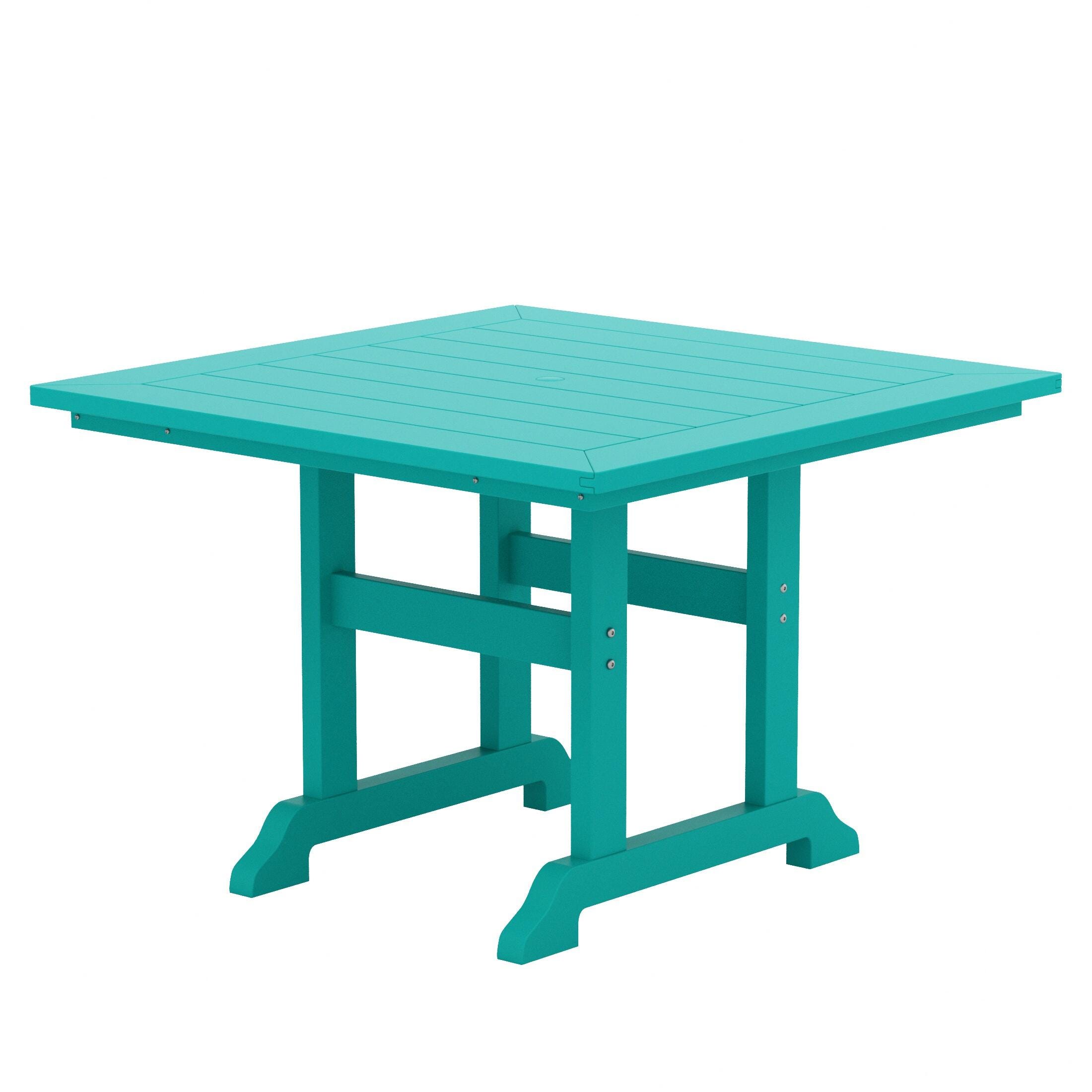 Westin Furniture Laguna Outdoor Square Dining Table and 4 Chairs, Turquoise, large