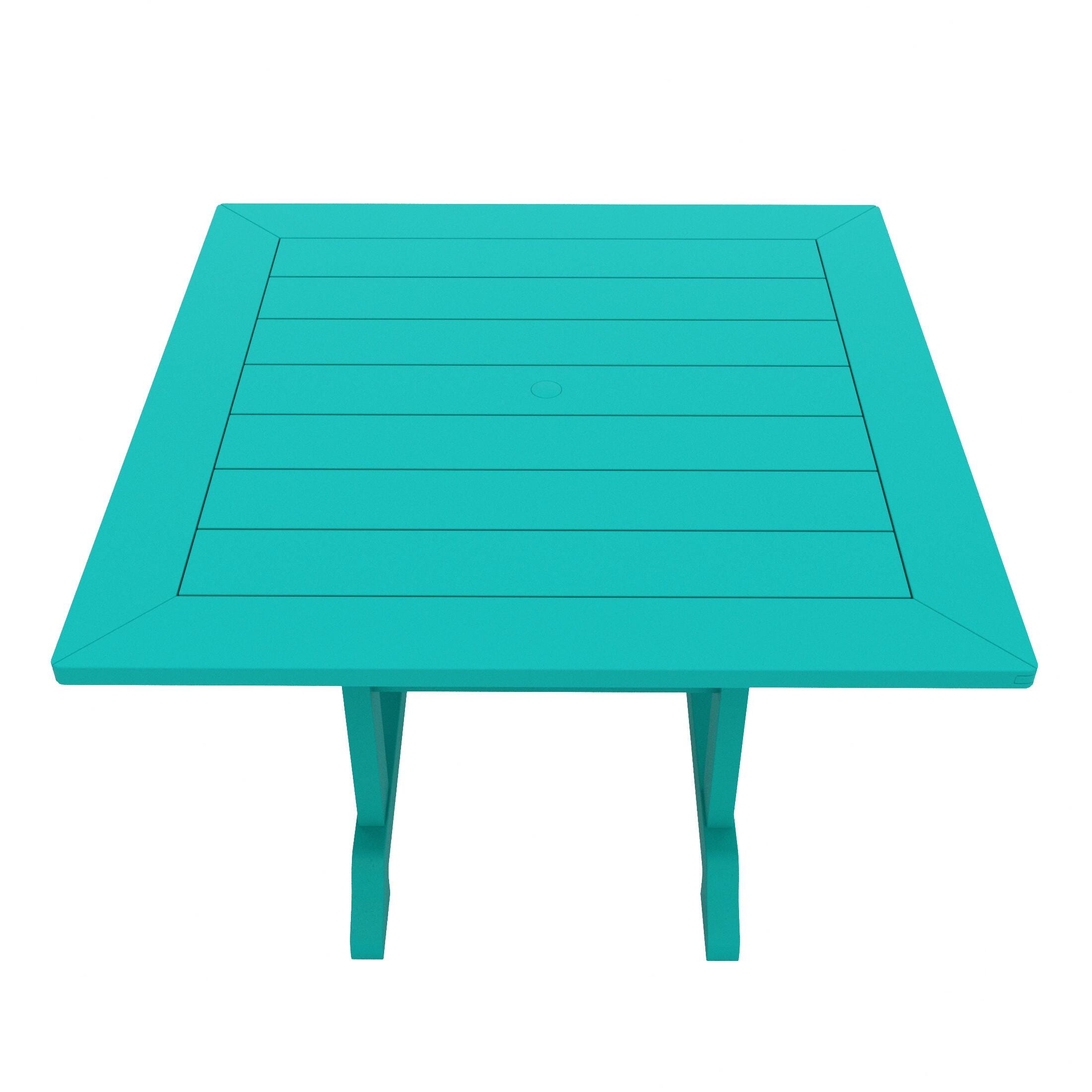 Westin Furniture Laguna Outdoor Square Dining Table and 4 Chairs, Turquoise, large