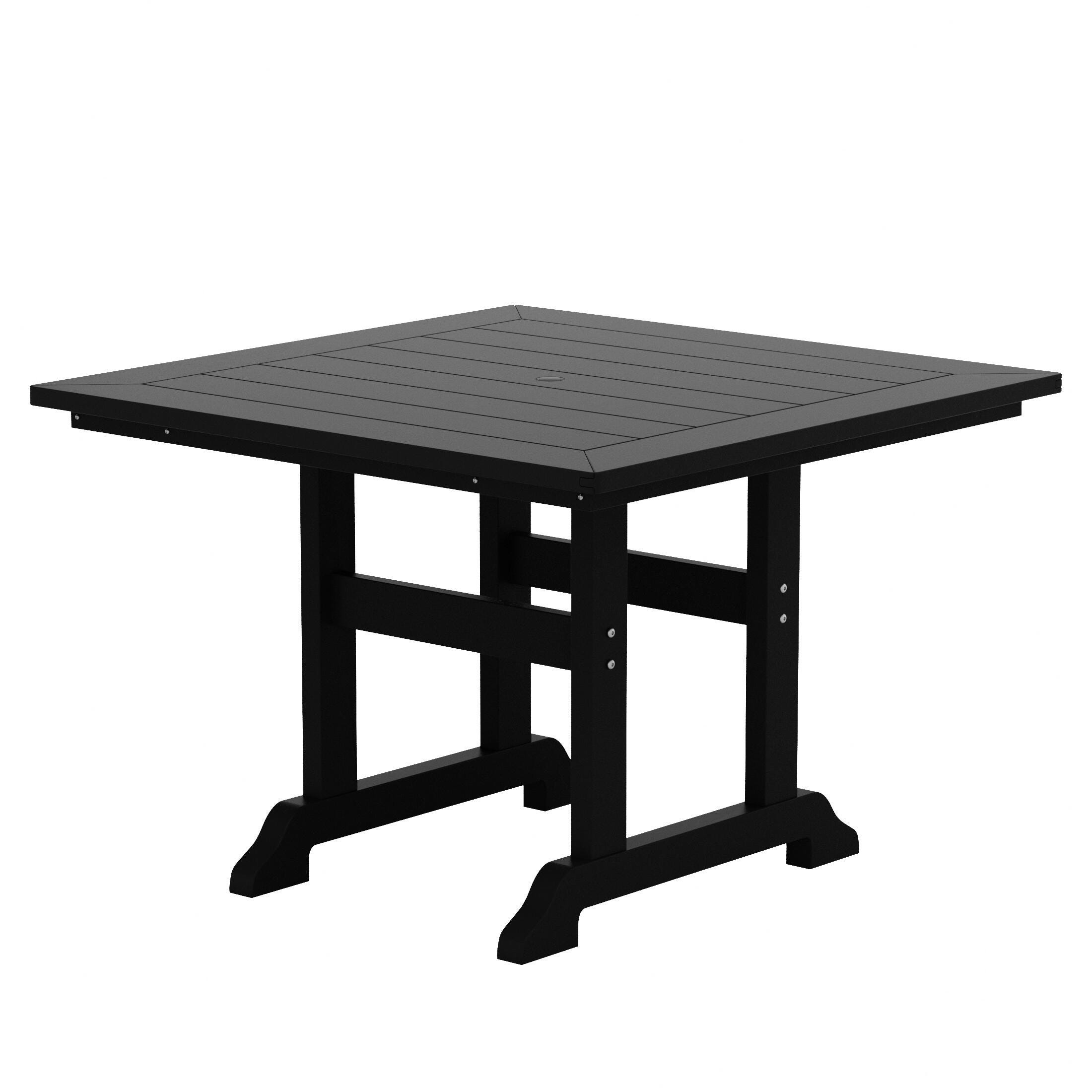 Westin Furniture Laguna Outdoor Square Dining Table and 4 Chairs, Black, large