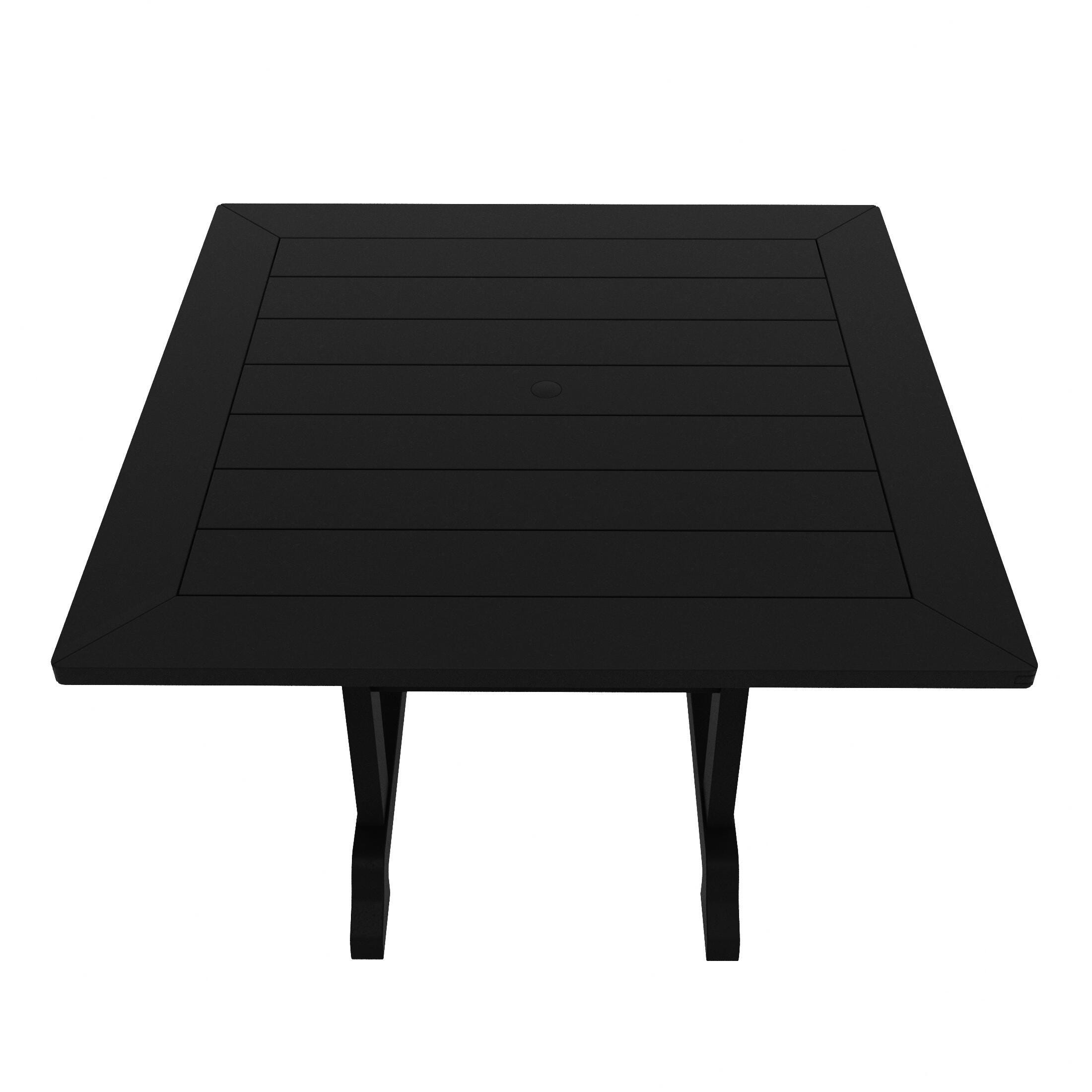 Westin Furniture Laguna Outdoor Square Dining Table and 4 Chairs, Black, large