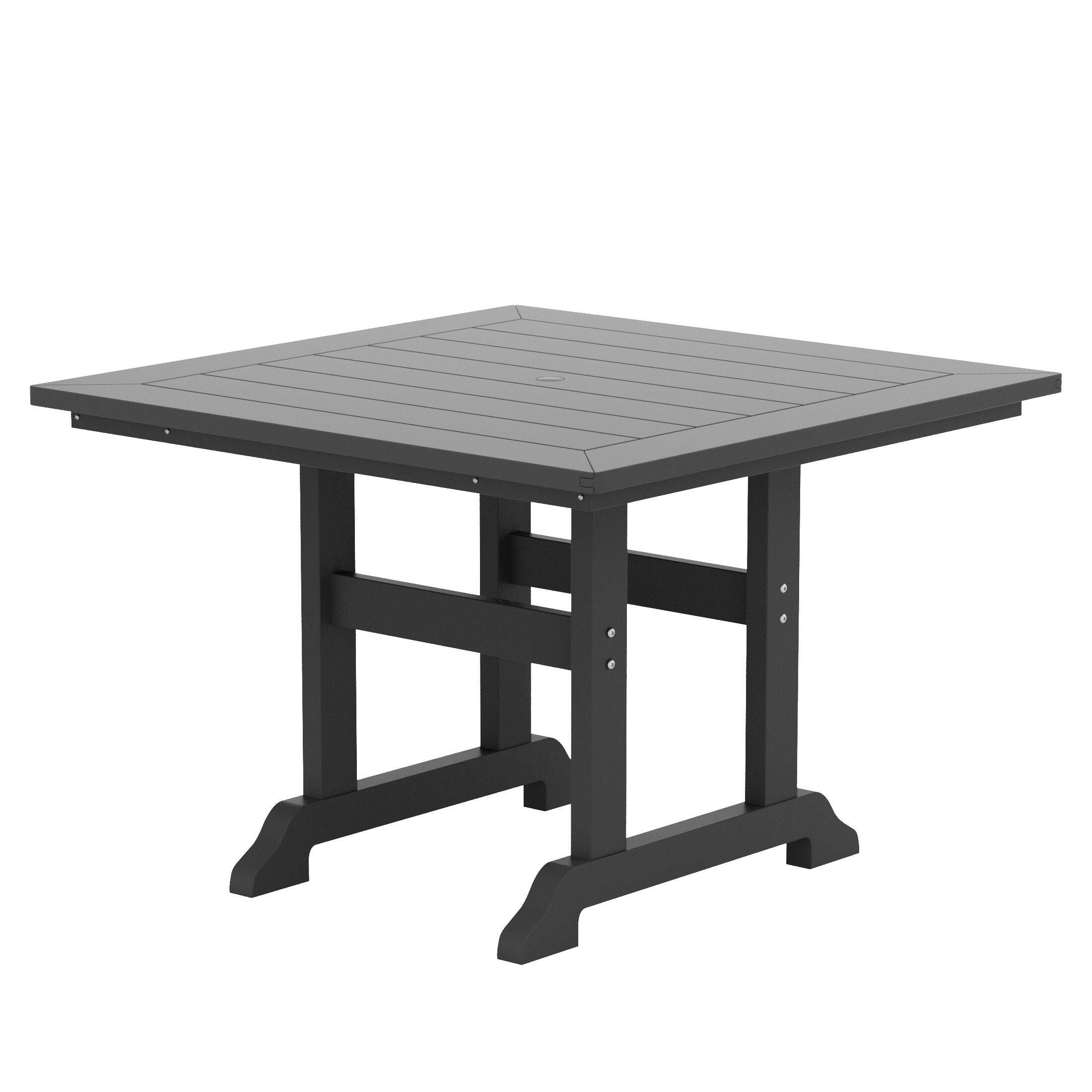 Westin Furniture Laguna Outdoor Square Dining Table and 4 Chairs, Gray, large