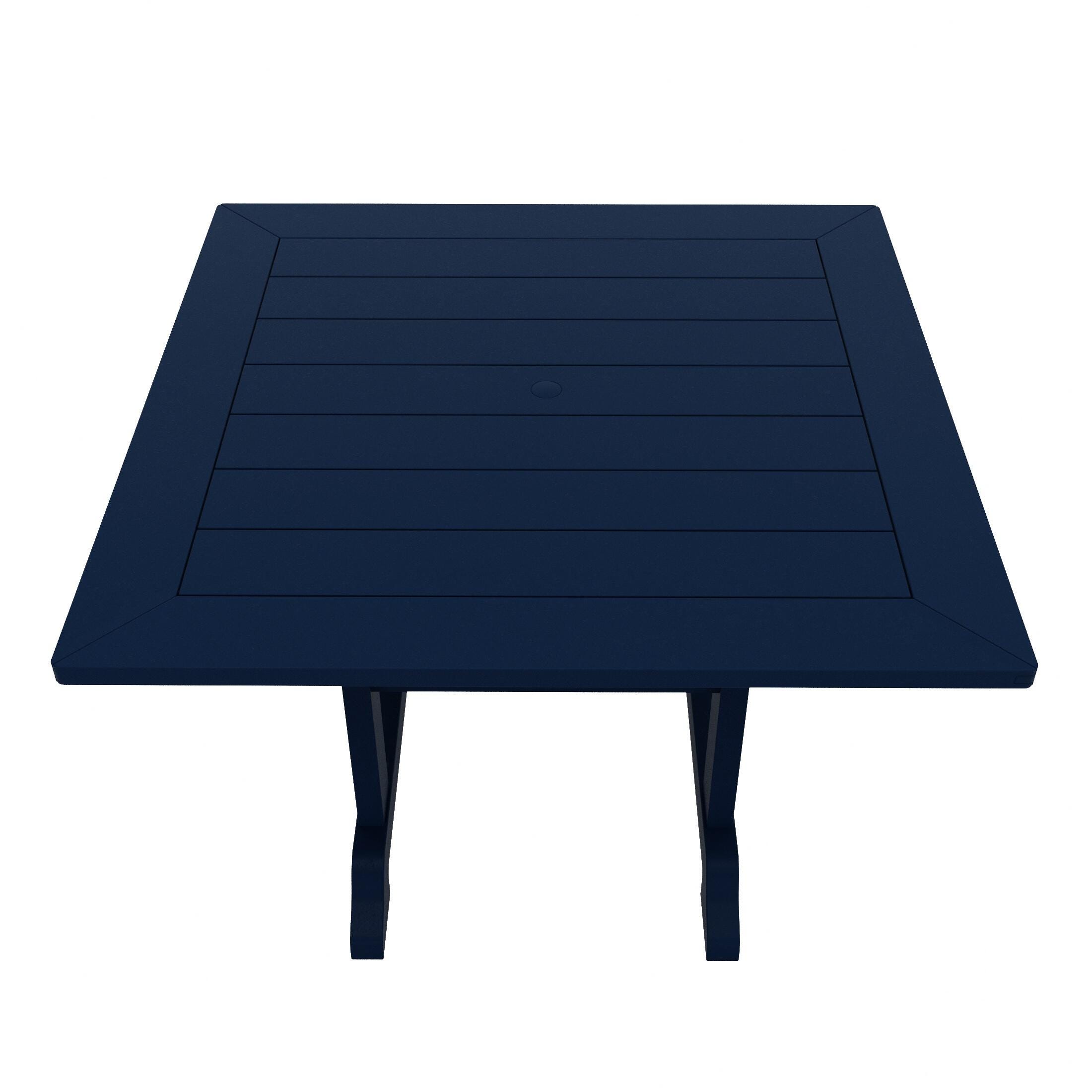 Westin Furniture Laguna Outdoor Square Dining Table and 4 Chairs, Navy Blue, large