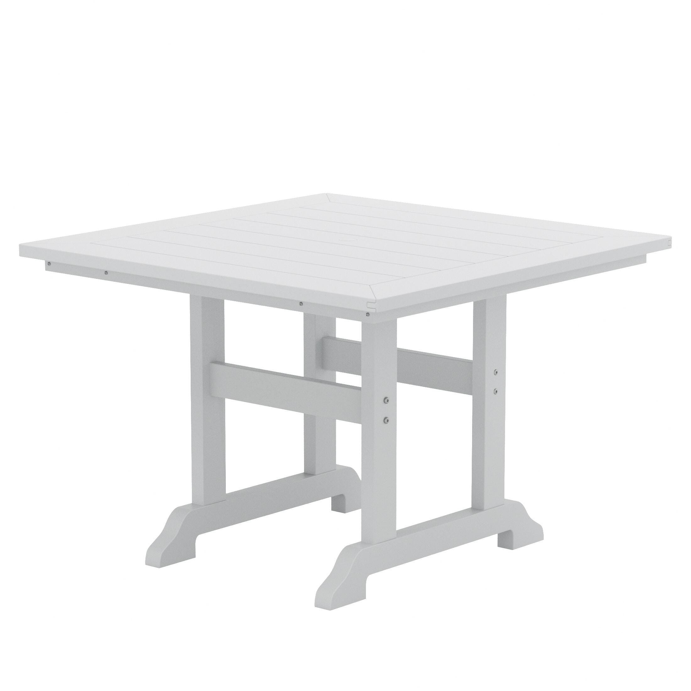 Westin Furniture Laguna Outdoor Square Dining Table and 4 Chairs, White, large