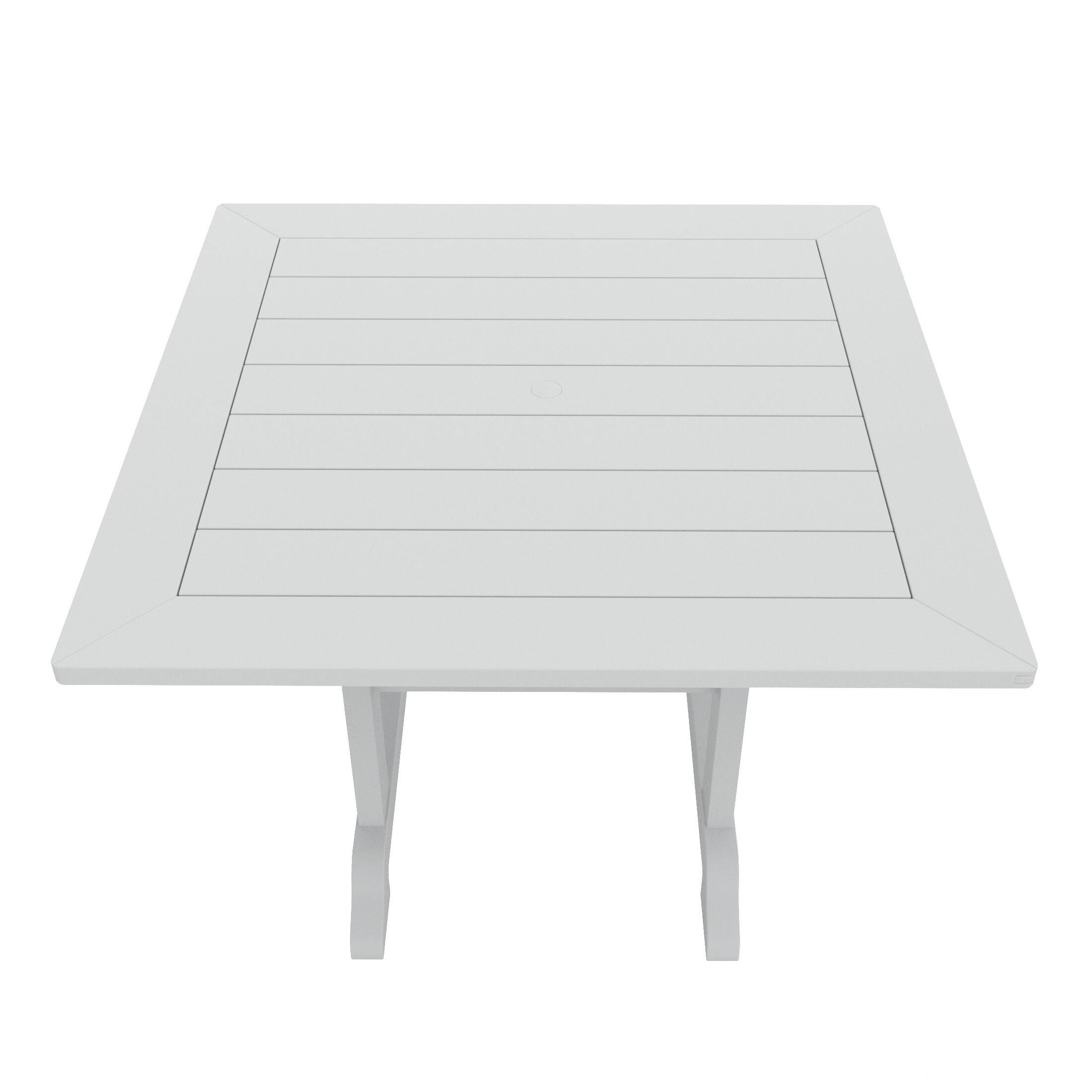 Westin Furniture Laguna Outdoor Square Dining Table and 4 Chairs, White, large