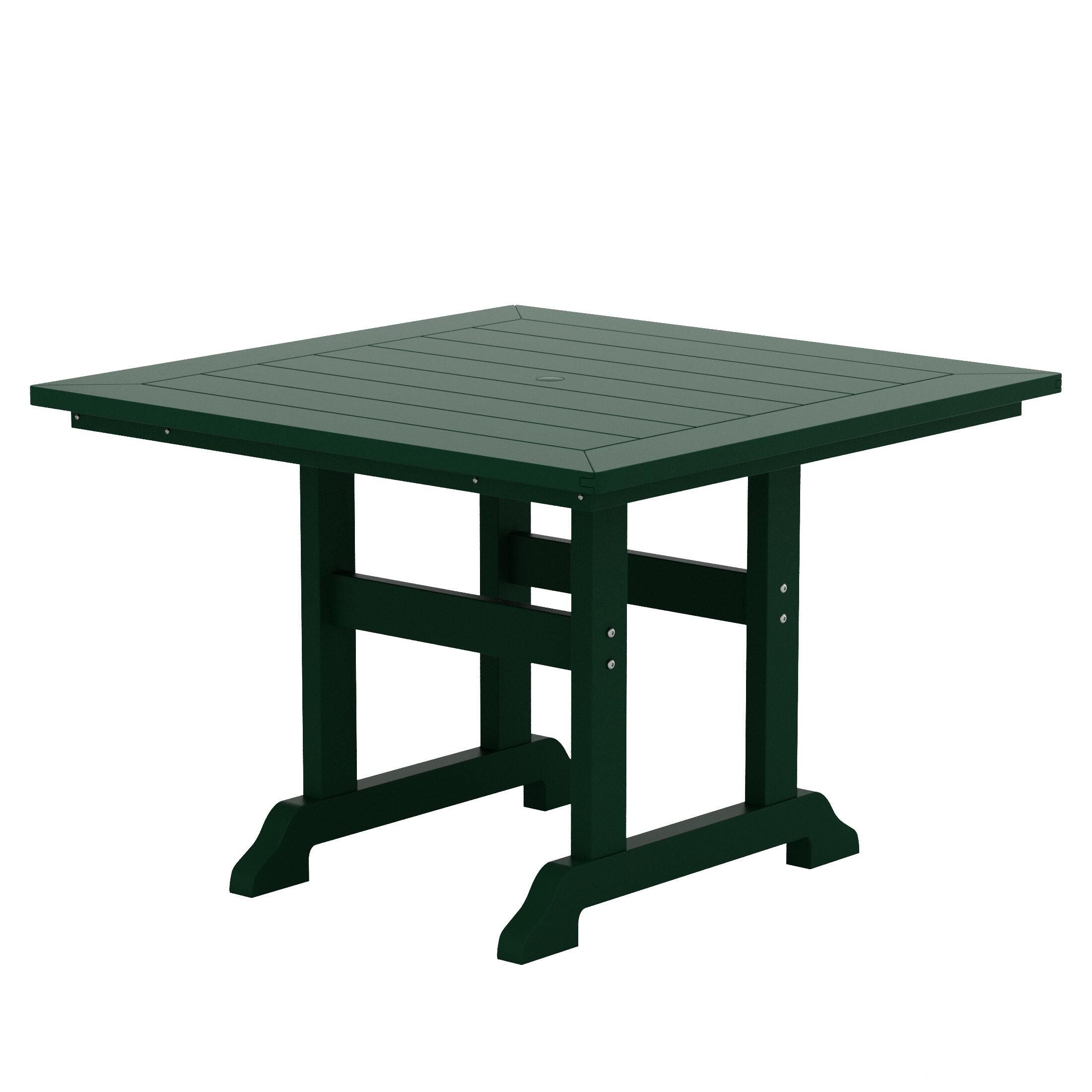 Westin Furniture Laguna Outdoor Square Dining Table and 4 Chairs, Dark Green, large