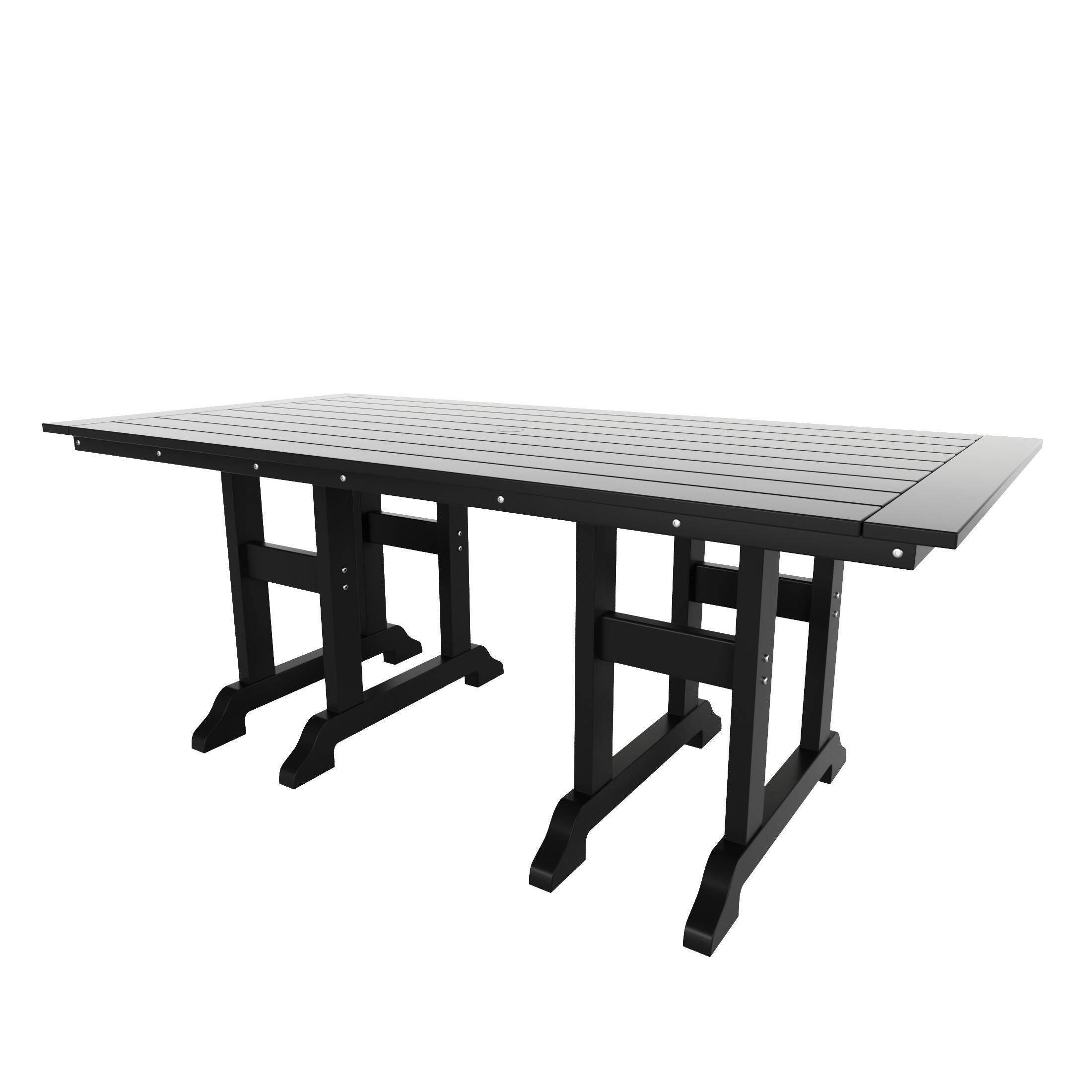Westin Furniture Laguna Outdoor Dining Table and 6 Chairs, Black, large