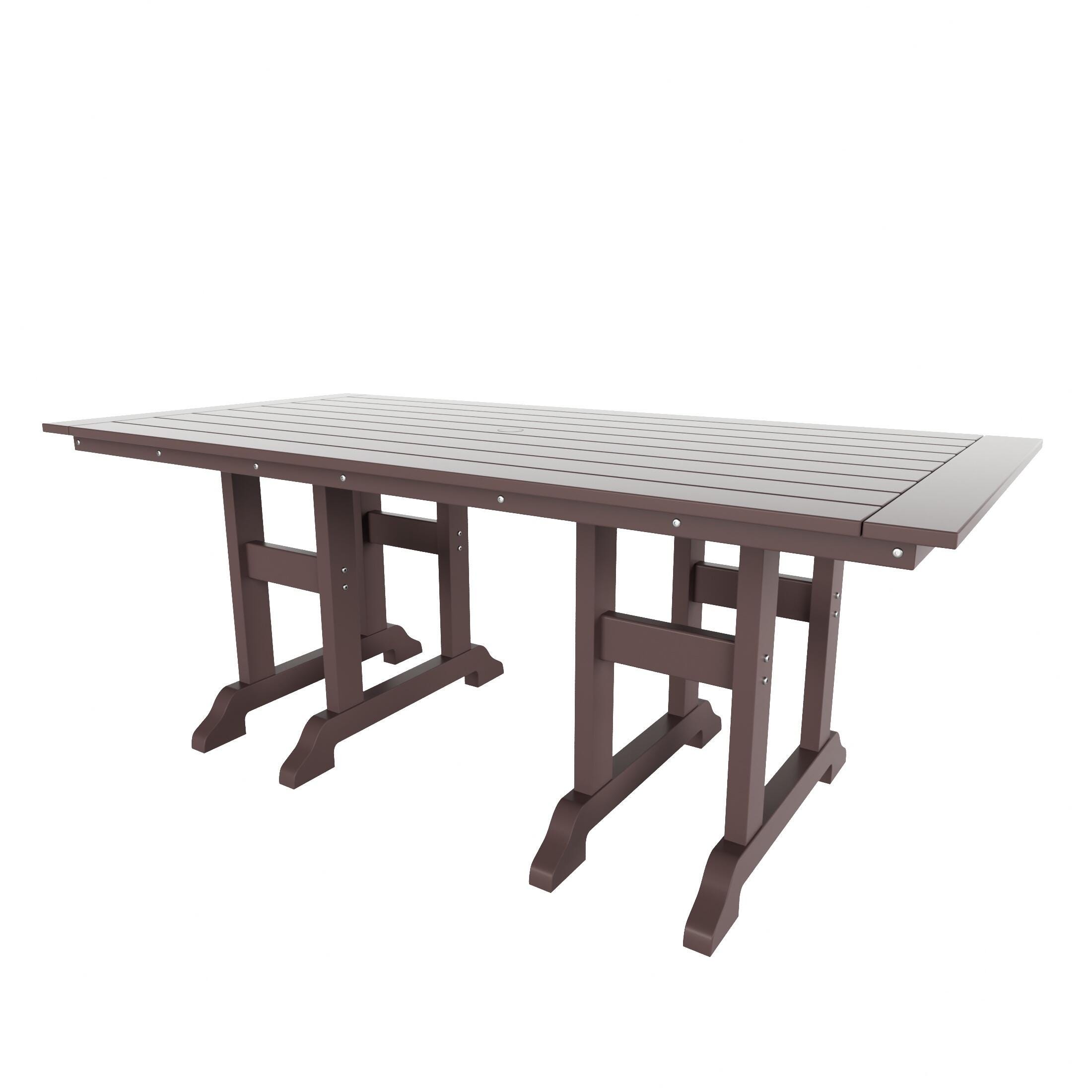 Westin Furniture Laguna Outdoor Dining Table and 6 Chairs, Dark Brown, large