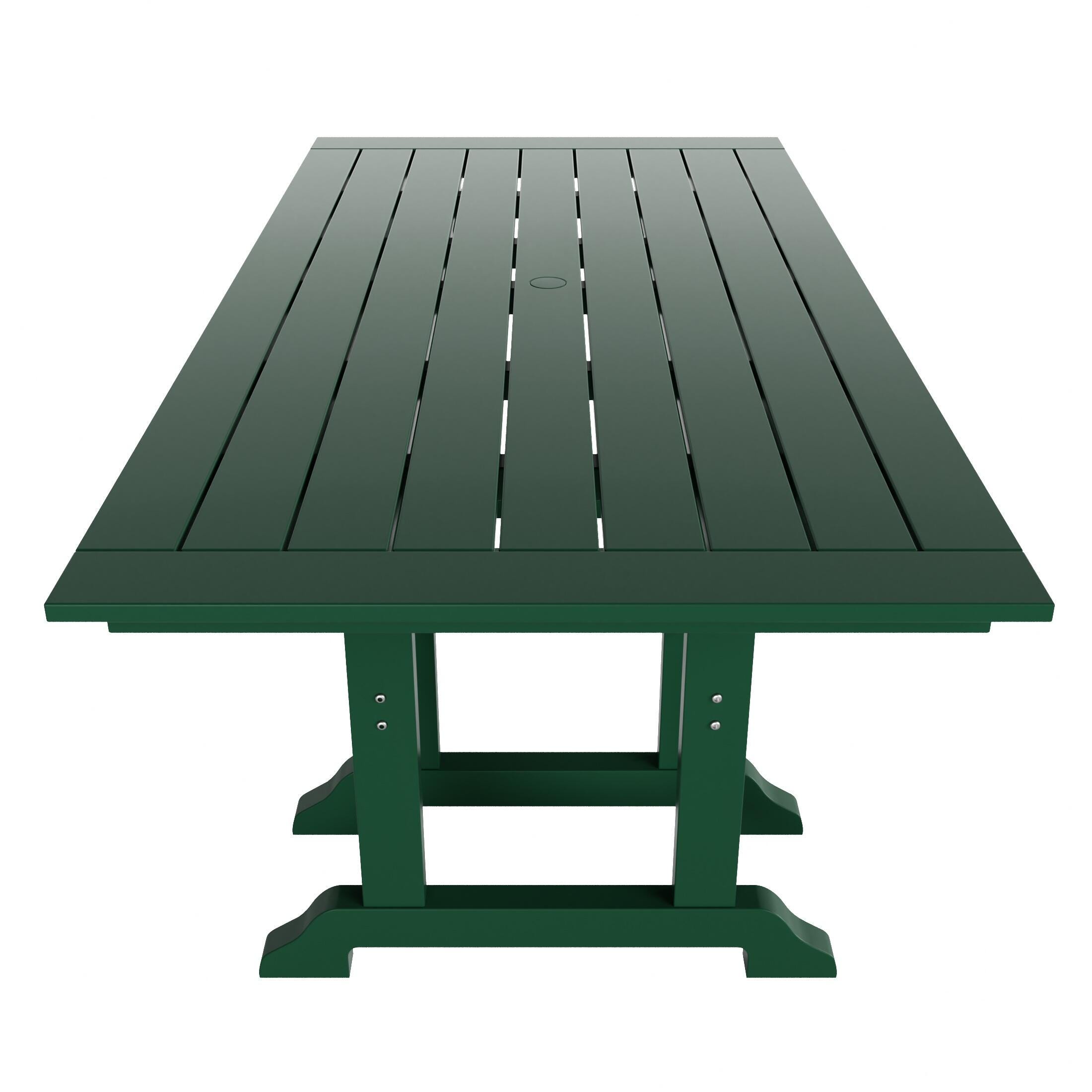 Westin Furniture Laguna Outdoor Dining Table and 6 Chairs, Dark Green, large