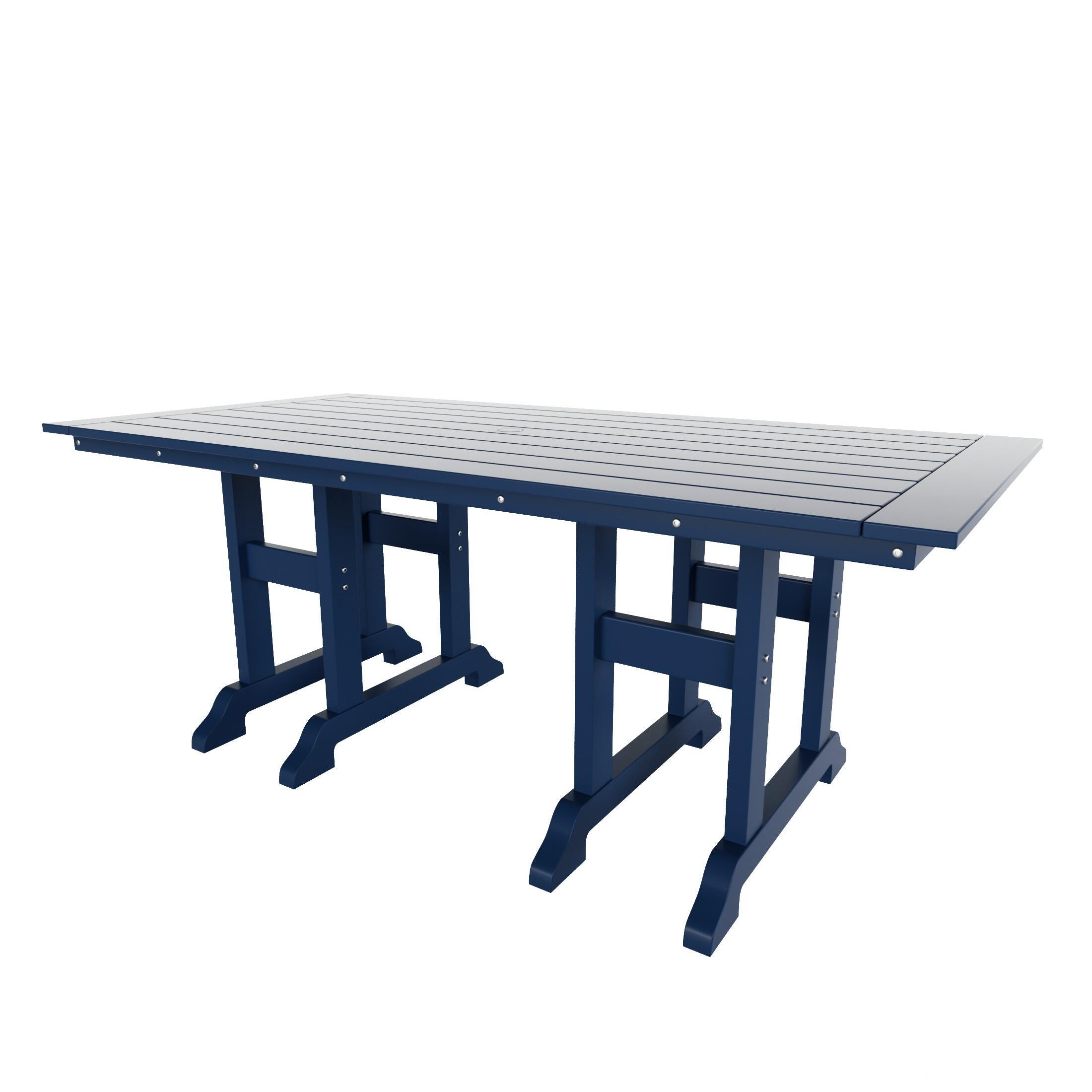 Westin Furniture Laguna Outdoor Dining Table and 6 Chairs, Navy Blue, large
