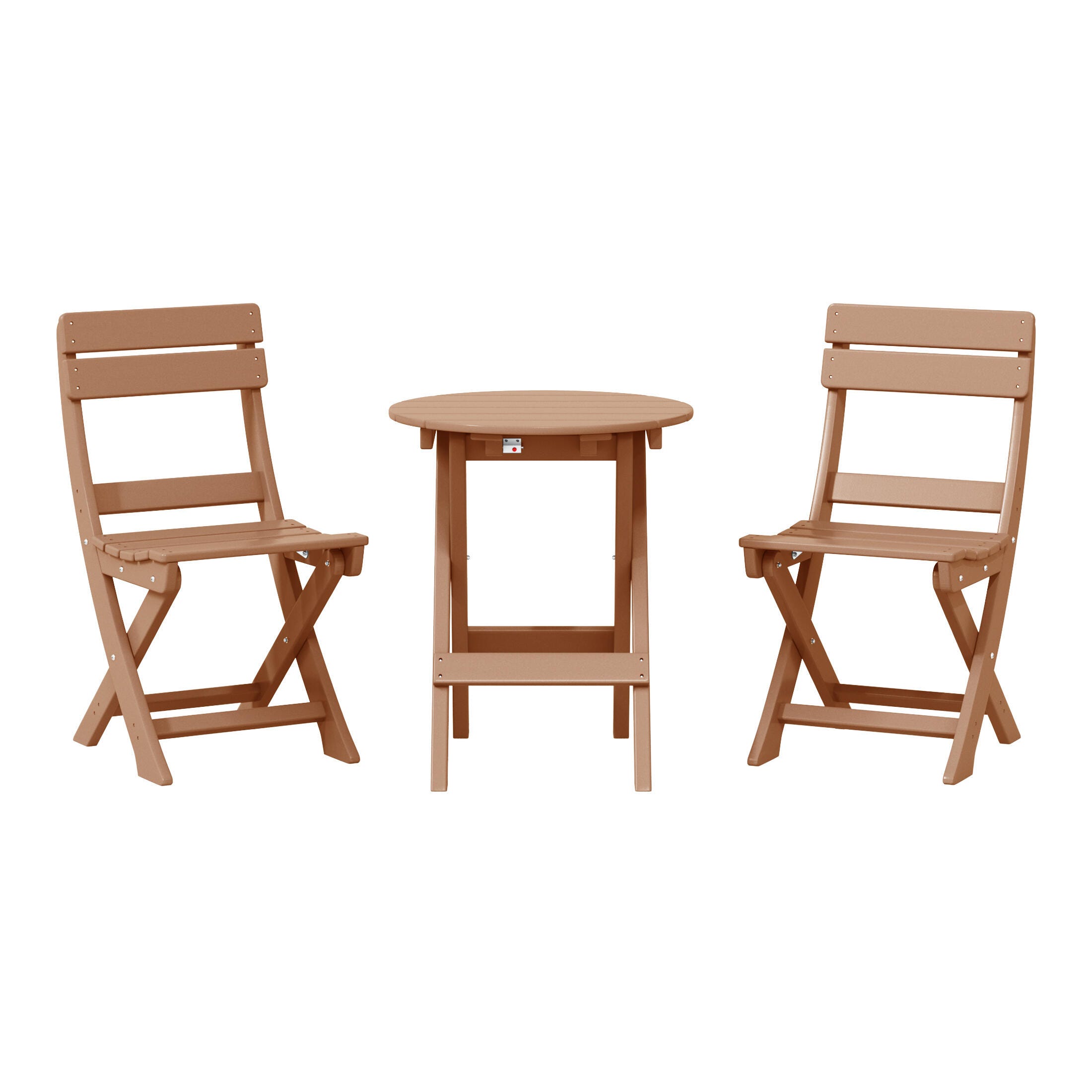 Westin Furniture Laguna Outdoor Bistro Table and 2 Chairs, Teak, large