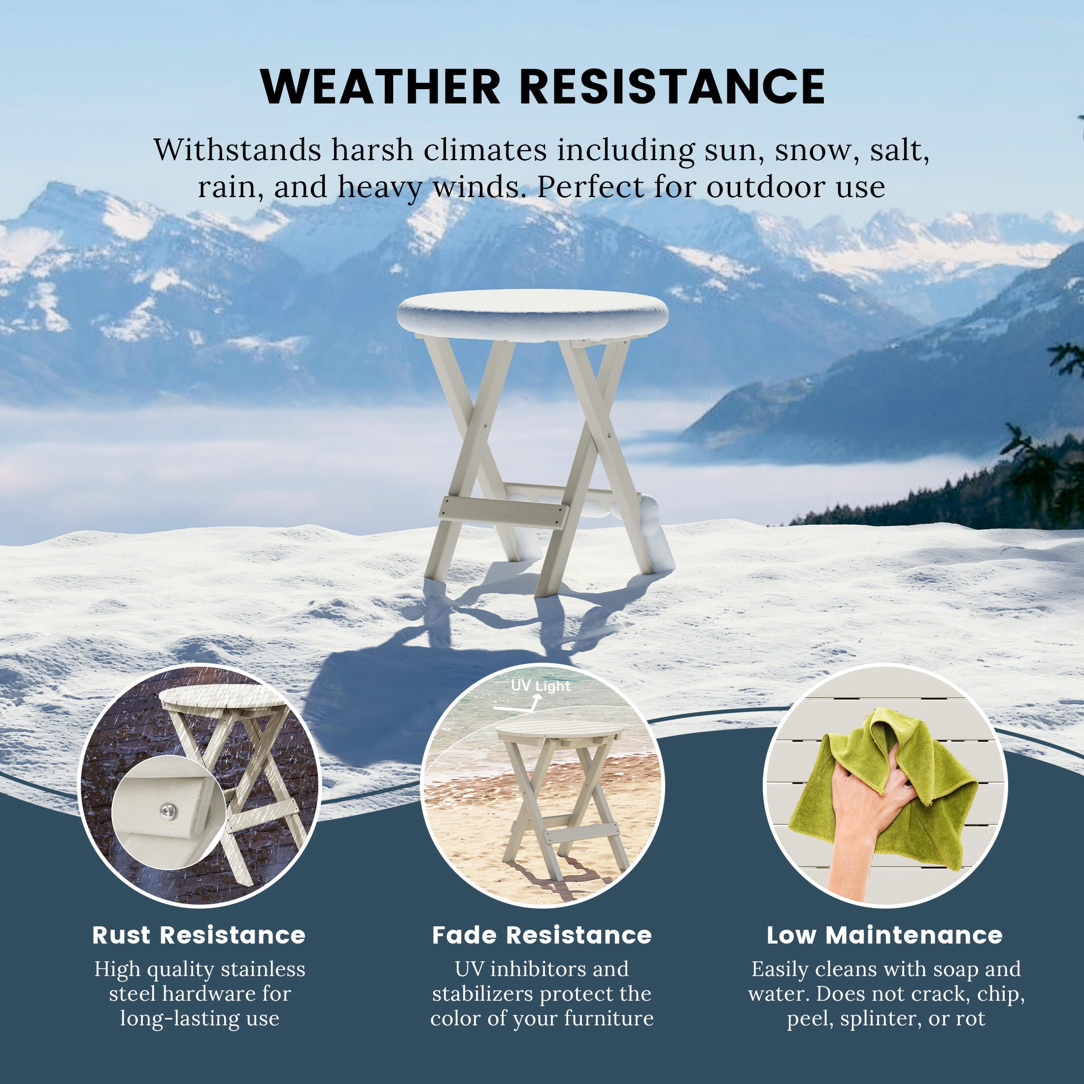 Westin Furniture Laguna Outdoor Bistro Table and 2 Chairs, Sand, large