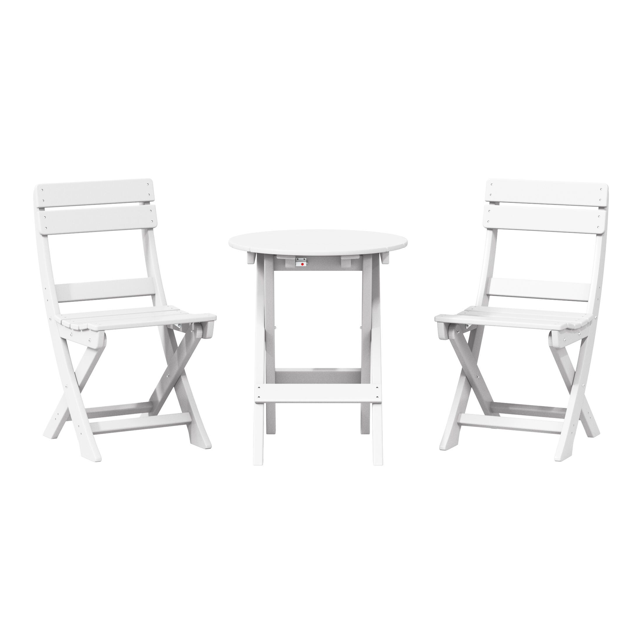 Westin Furniture Laguna Outdoor Bistro Table and 2 Chairs, White, large