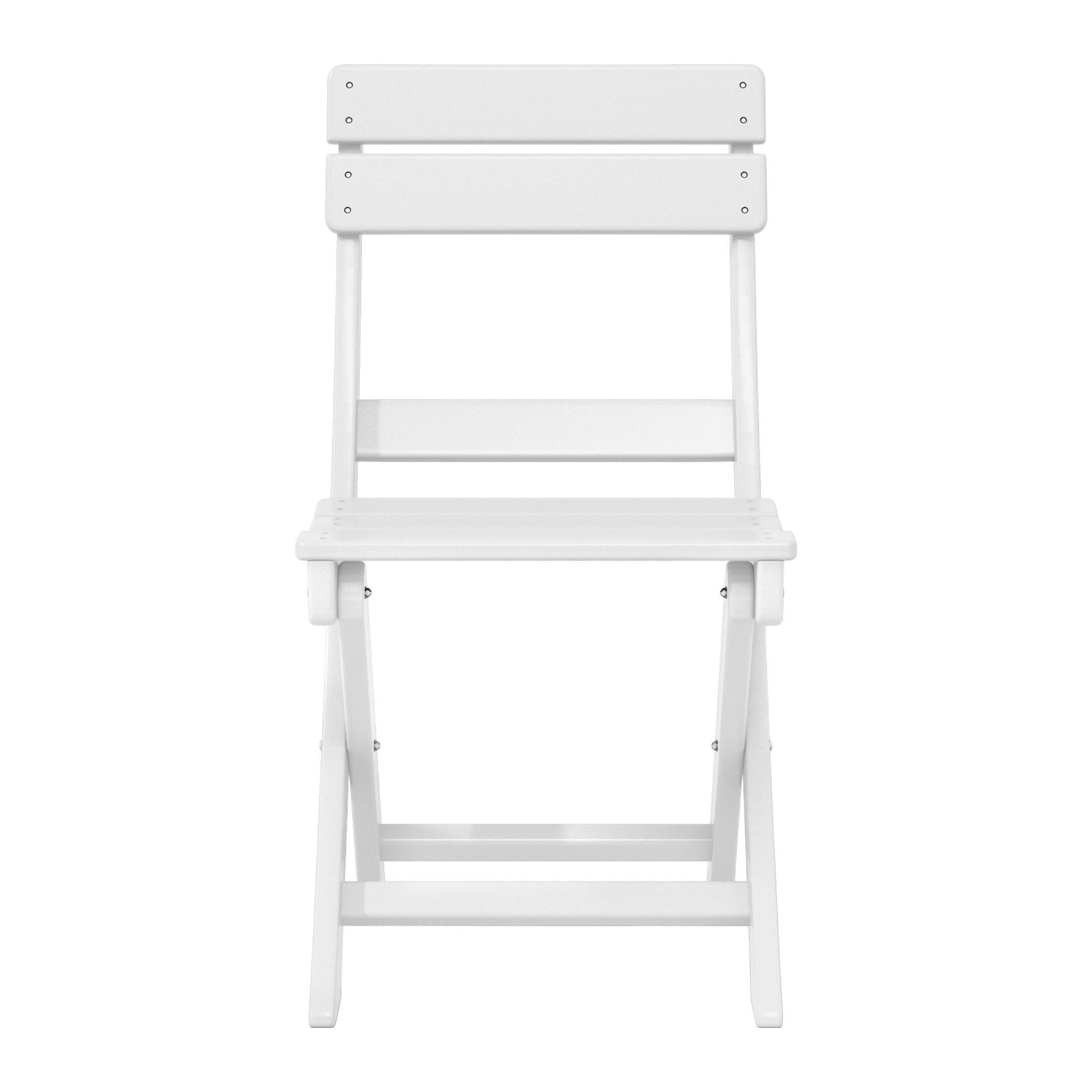 Westin Furniture Laguna Outdoor Bistro Table and 2 Chairs, White, large
