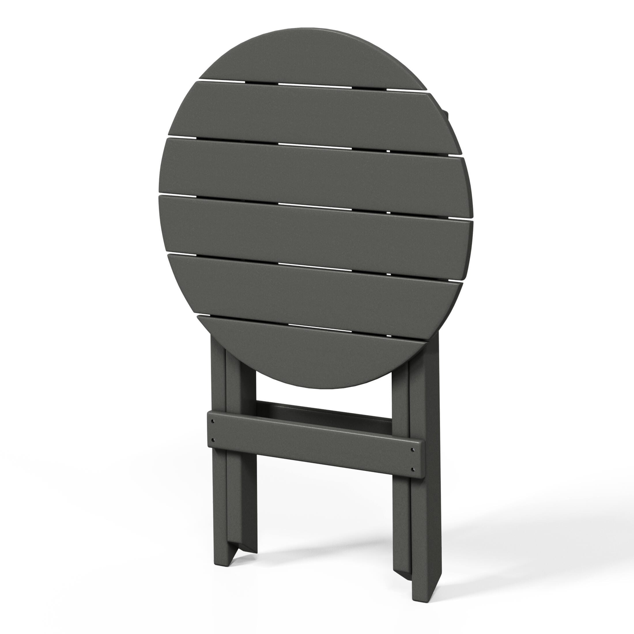 Westin Furniture Laguna Outdoor Bistro Table and 2 Chairs, Gray, large