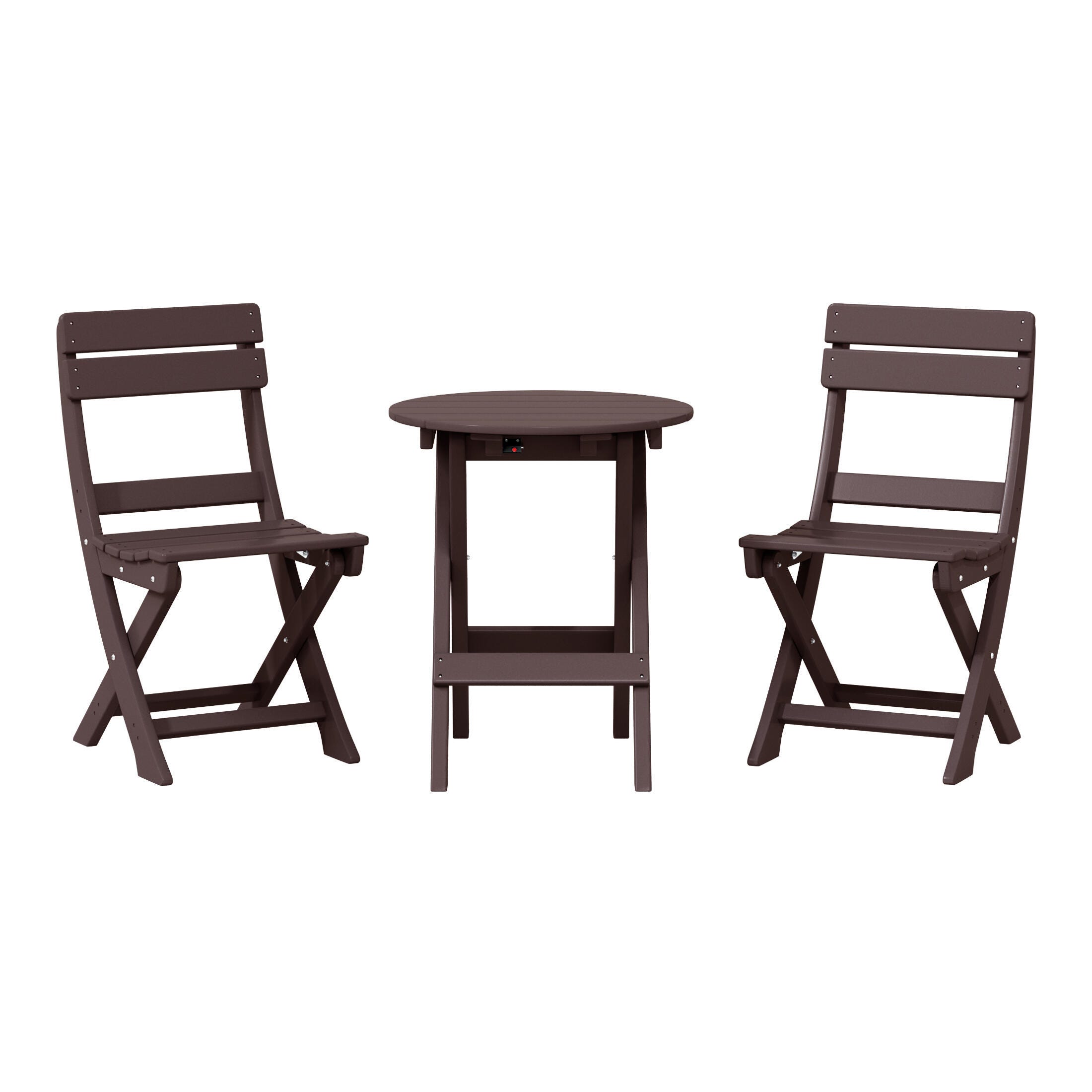 Westin Furniture Laguna Outdoor Bistro Table and 2 Chairs, Dark Brown, large