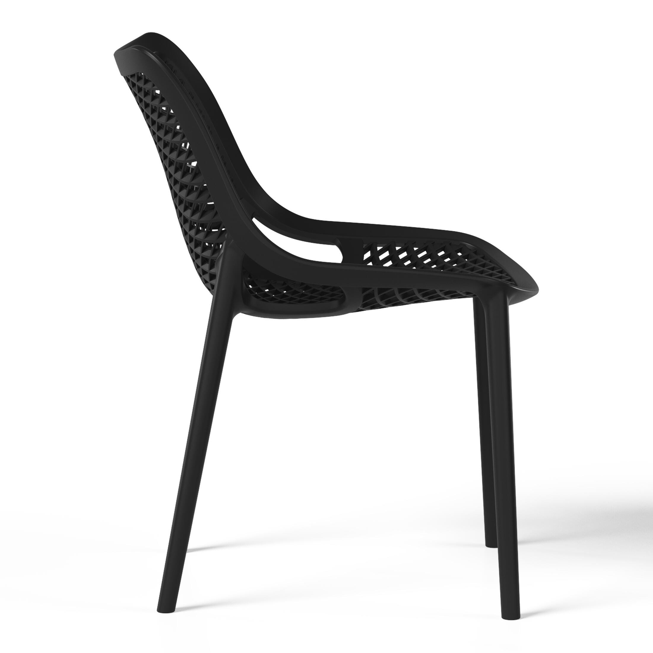 Westin Furniture Frond&Form Outdoor Round Dining Table and 4 Chairs, Black, large