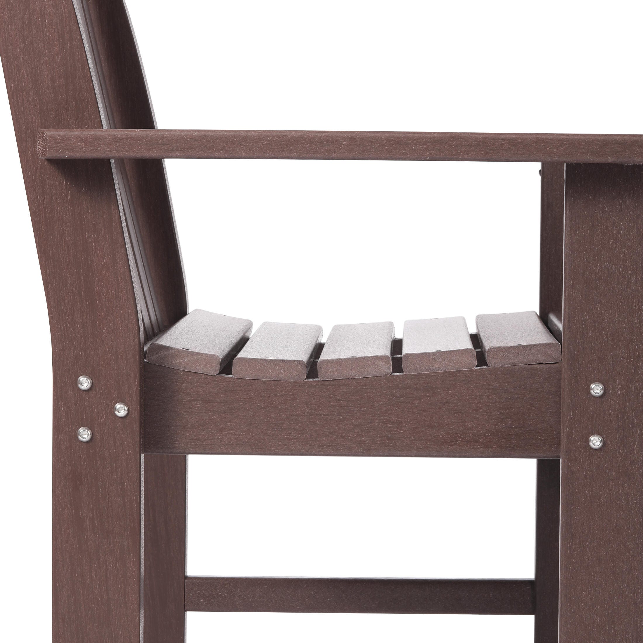 Westin Furniture Laguna Outdoor Square Dining Table and 4 Arm Chairs, Dark Brown, large