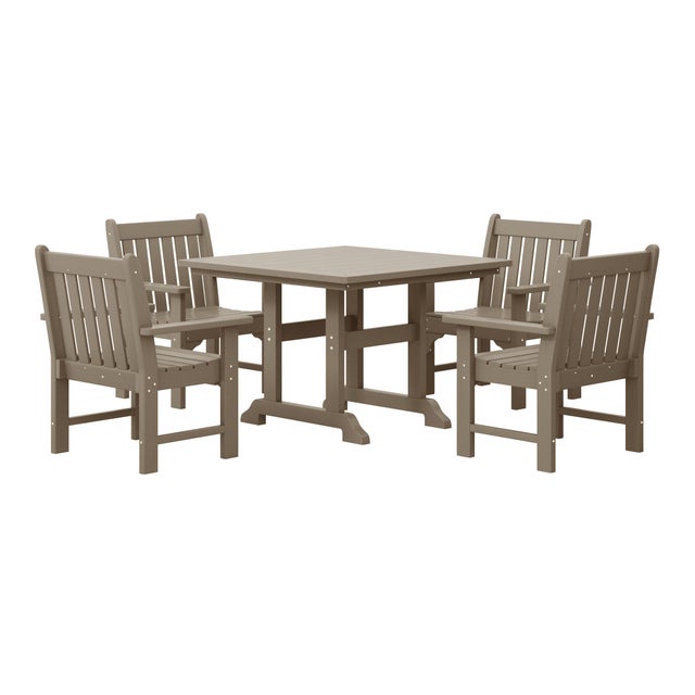 Westin Furniture Laguna Outdoor Square Dining Table and 4 Arm Chairs