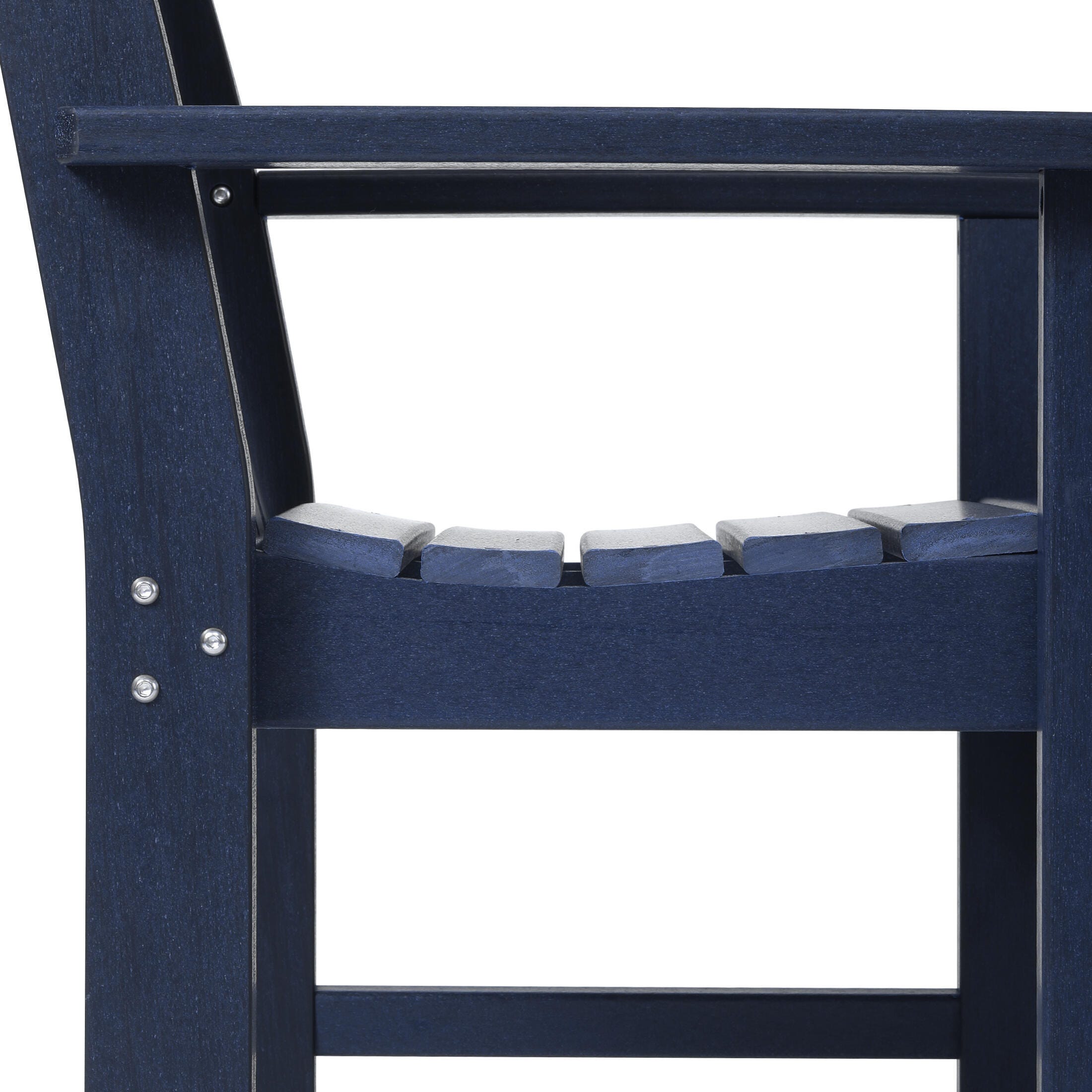 Westin Furniture Laguna Outdoor Square Dining Table and 4 Arm Chairs, Navy Blue, large
