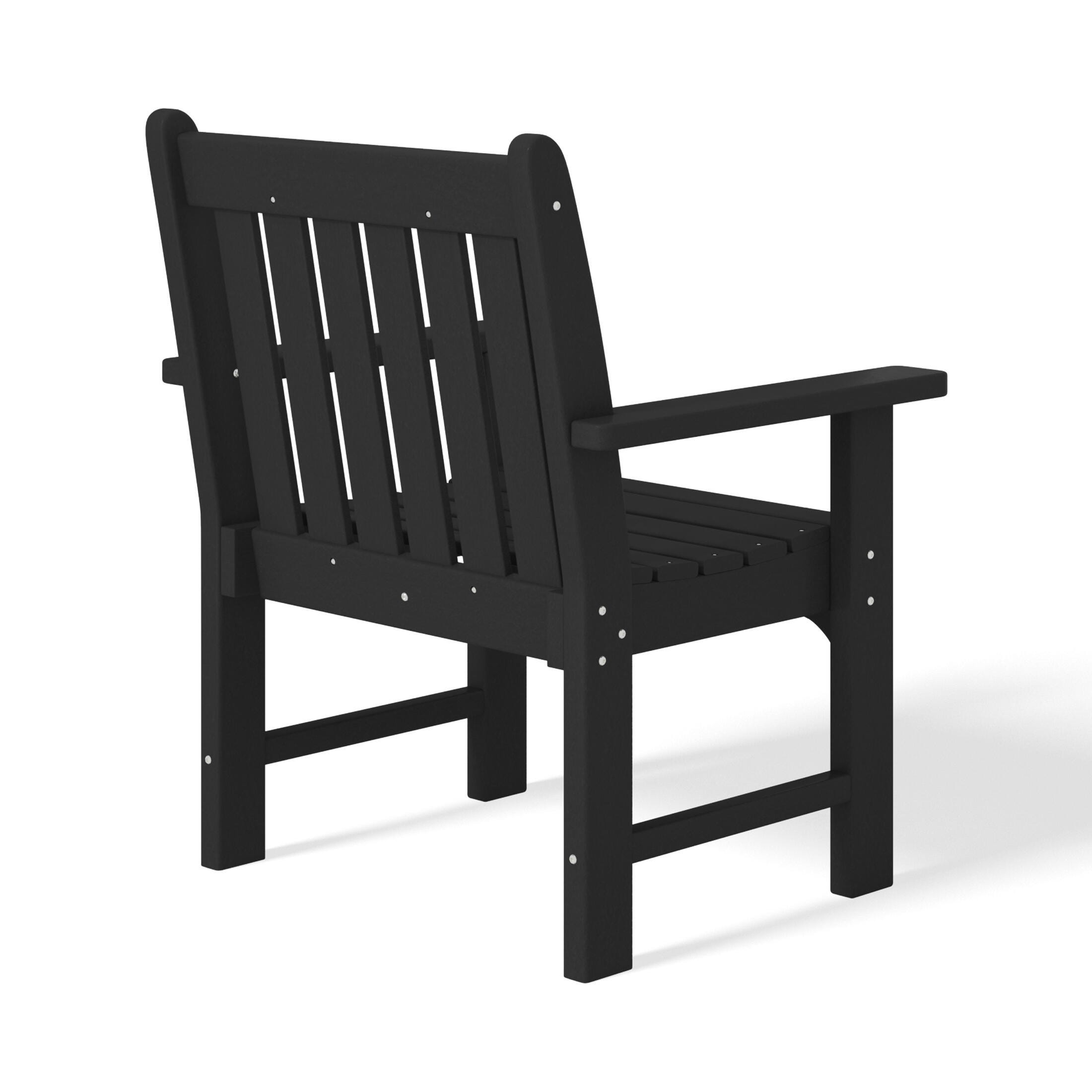 Westin Furniture Laguna Outdoor Square Dining Table and 4 Arm Chairs, Black, large