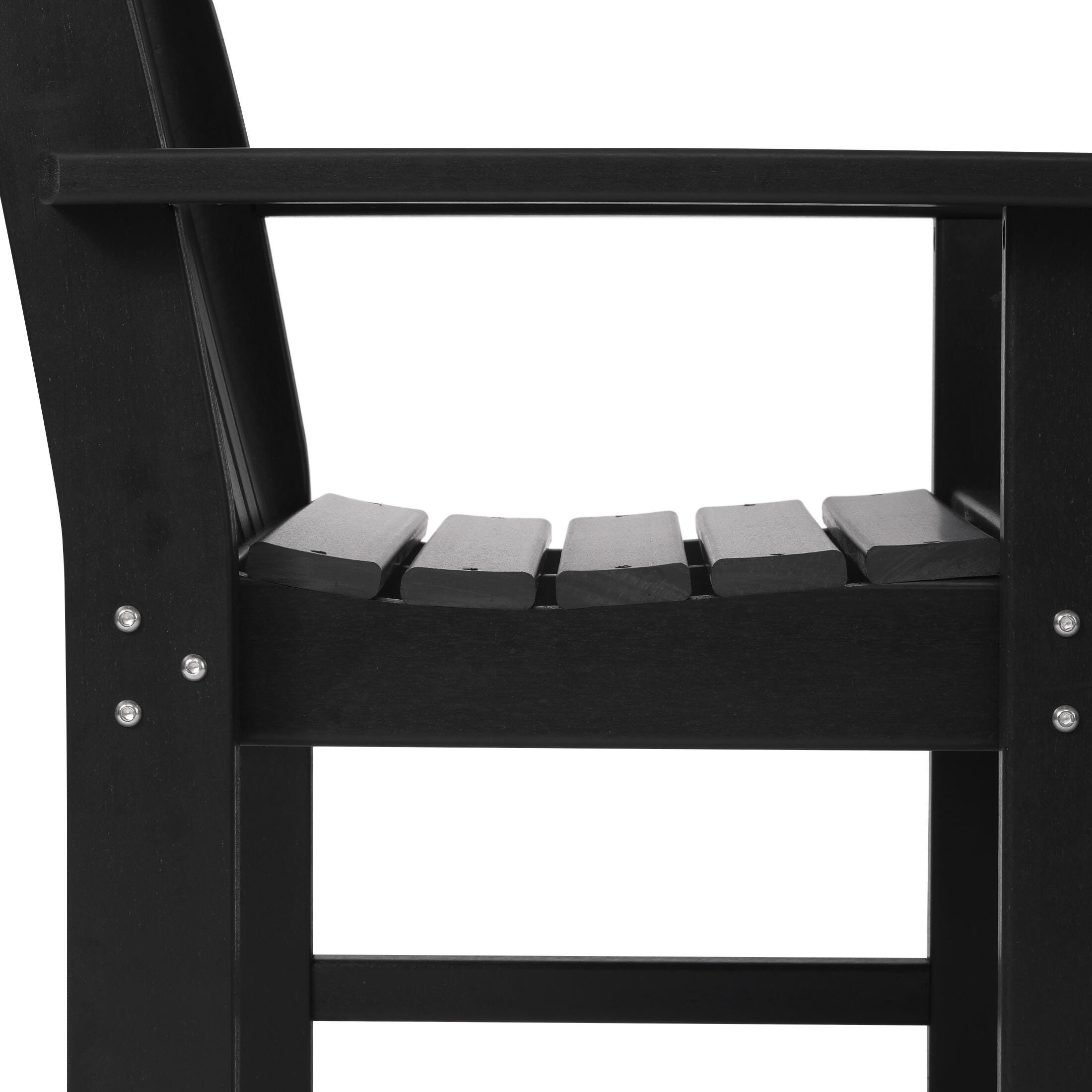 Westin Furniture Laguna Outdoor Square Dining Table and 4 Arm Chairs, Black, large