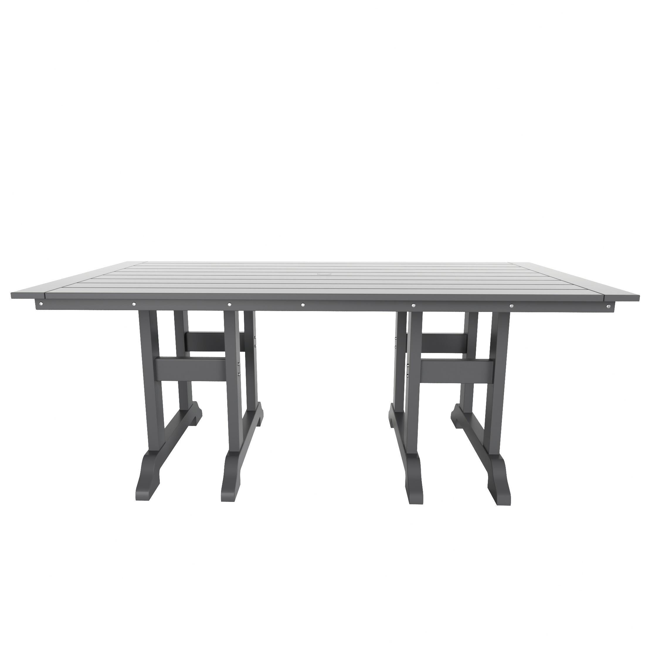 Westin Furniture Laguna Outdoor Dining Table and 6 Arm Chairs, Gray, large