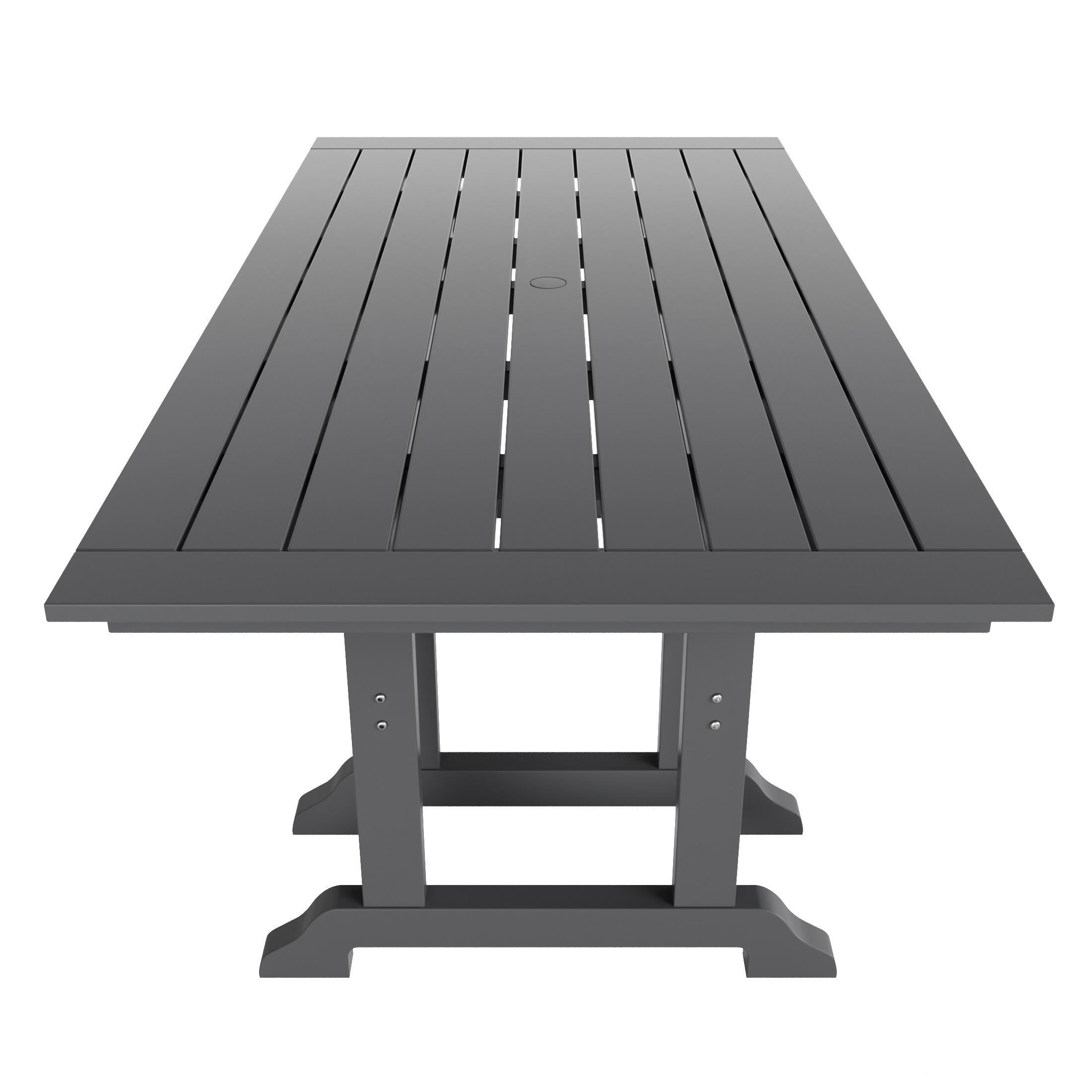 Westin Furniture Laguna Outdoor Dining Table and 6 Arm Chairs, Gray, large