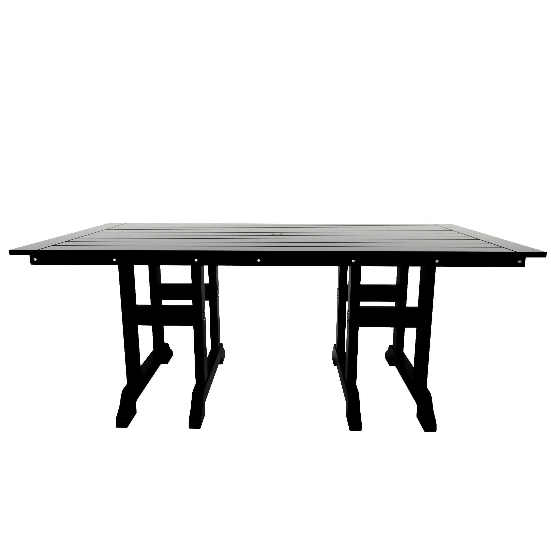 Westin Furniture Laguna Outdoor Dining Table and 6 Arm Chairs, Black, large