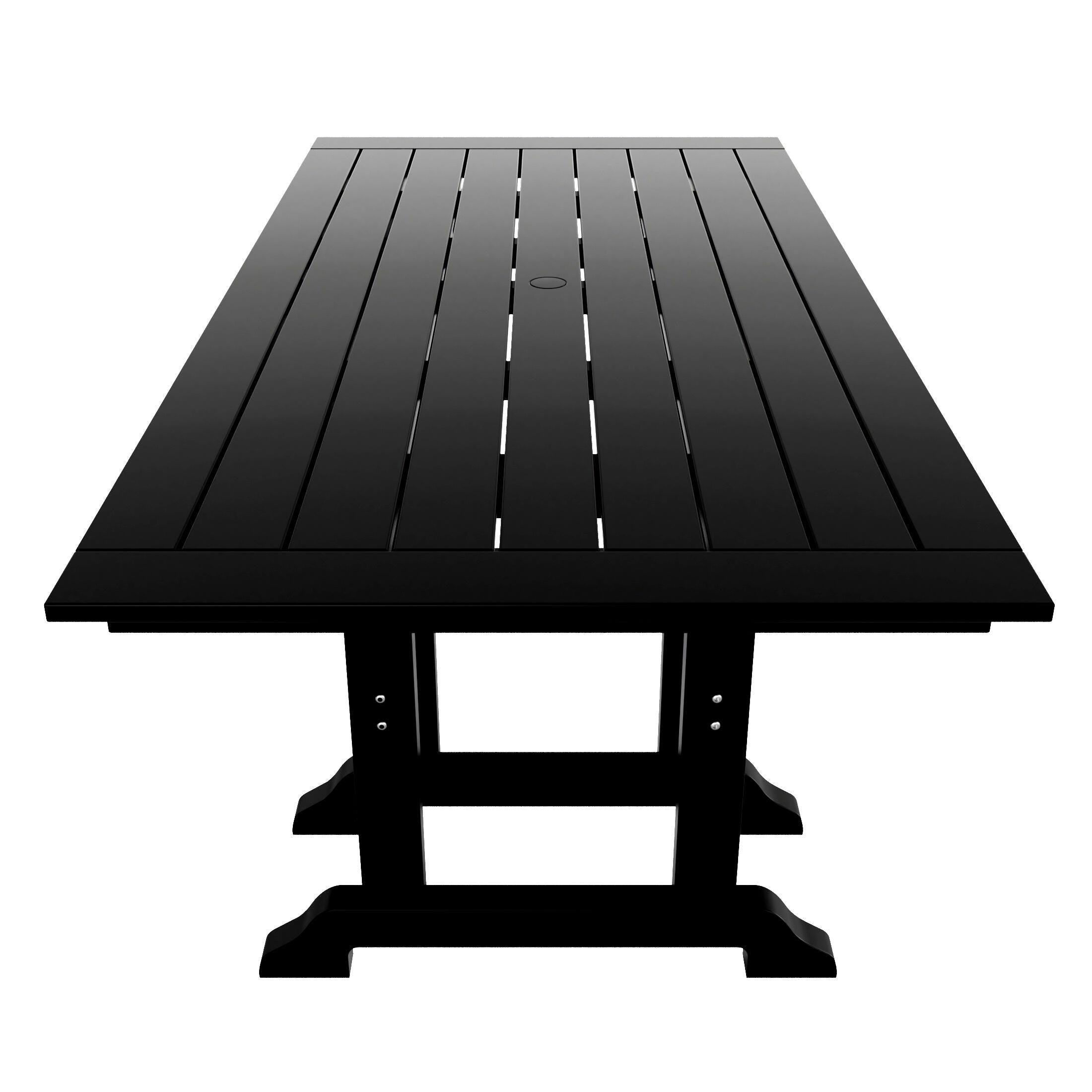Westin Furniture Laguna Outdoor Dining Table and 6 Arm Chairs, Black, large