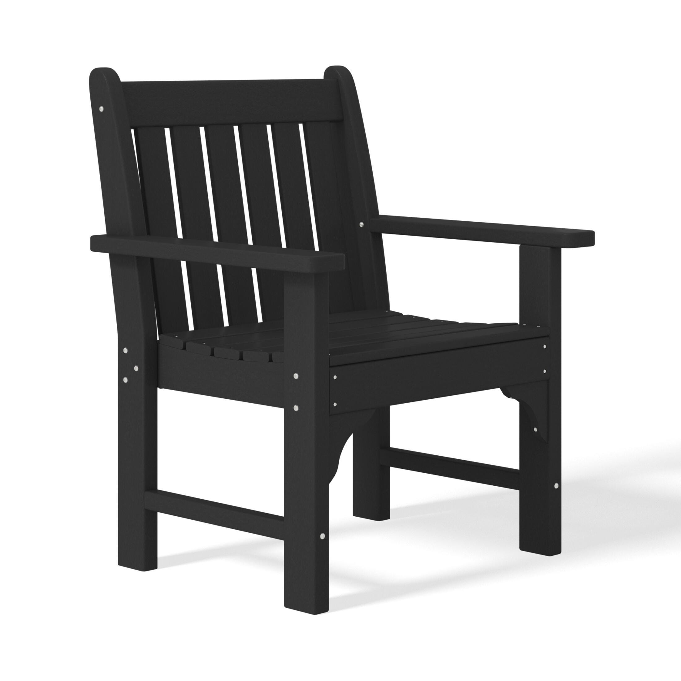 Westin Furniture Laguna Outdoor Dining Table and 6 Arm Chairs, Black, large