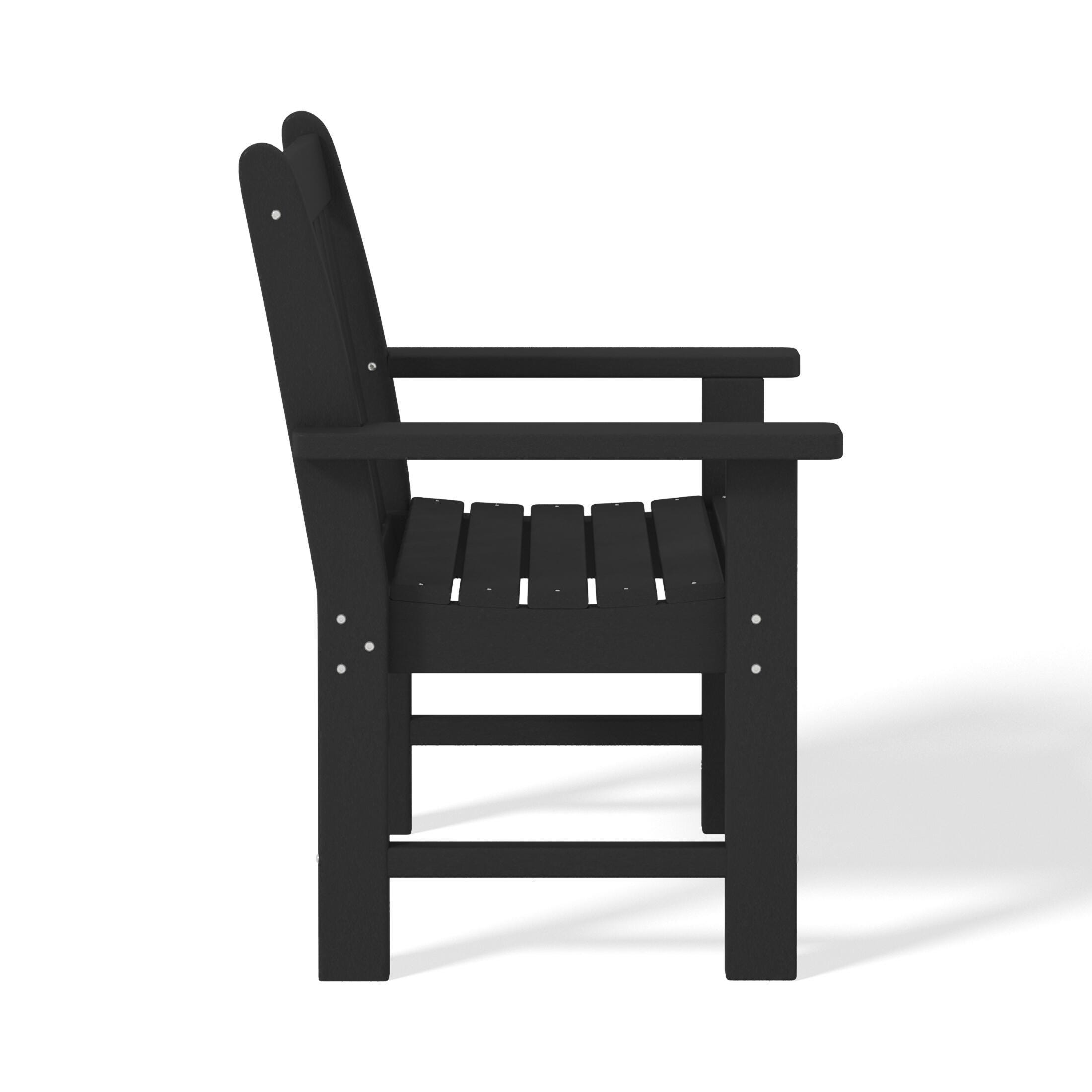 Westin Furniture Laguna Outdoor Dining Table and 6 Arm Chairs, Black, large