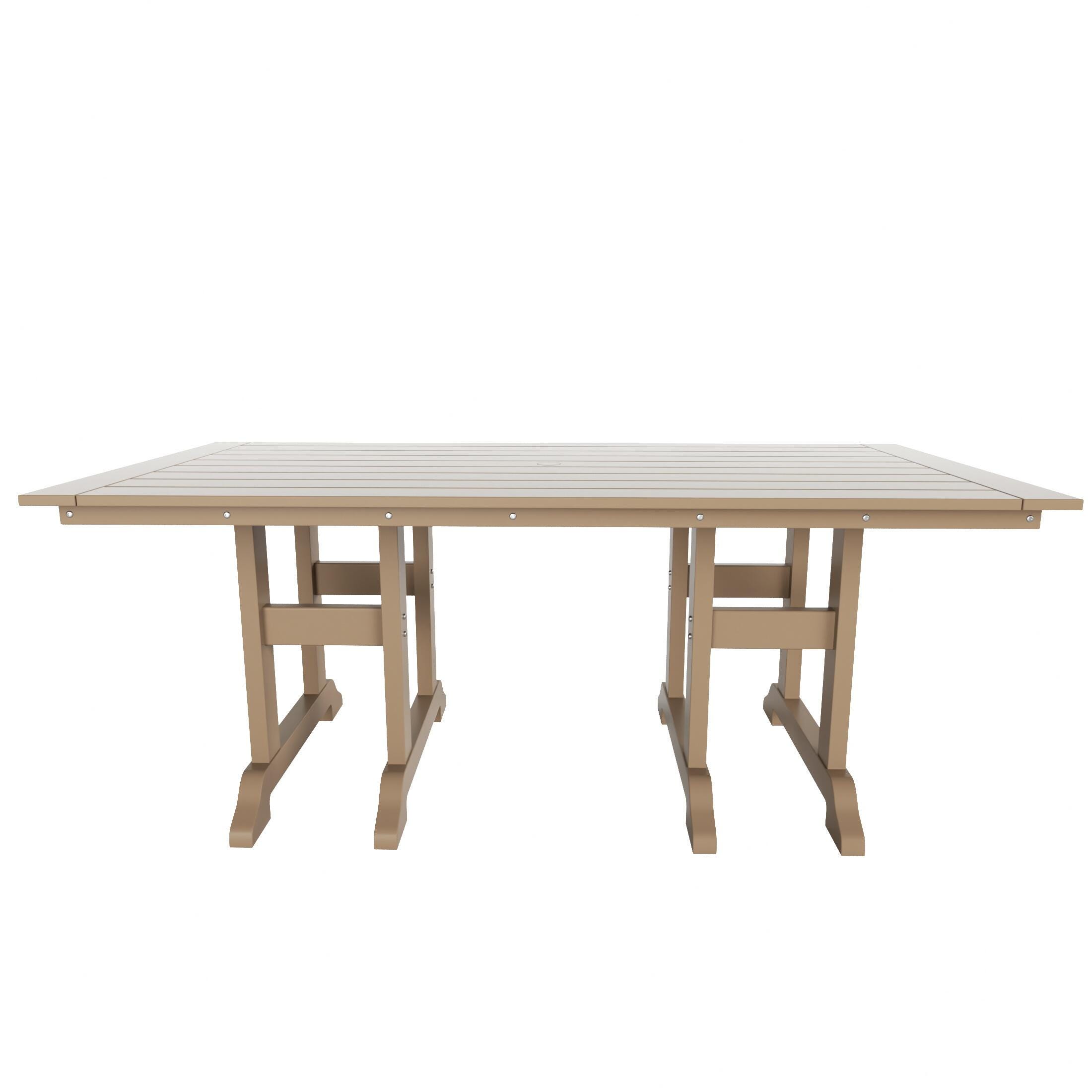 Westin Furniture Laguna Outdoor Dining Table and 6 Arm Chairs, Beige, large