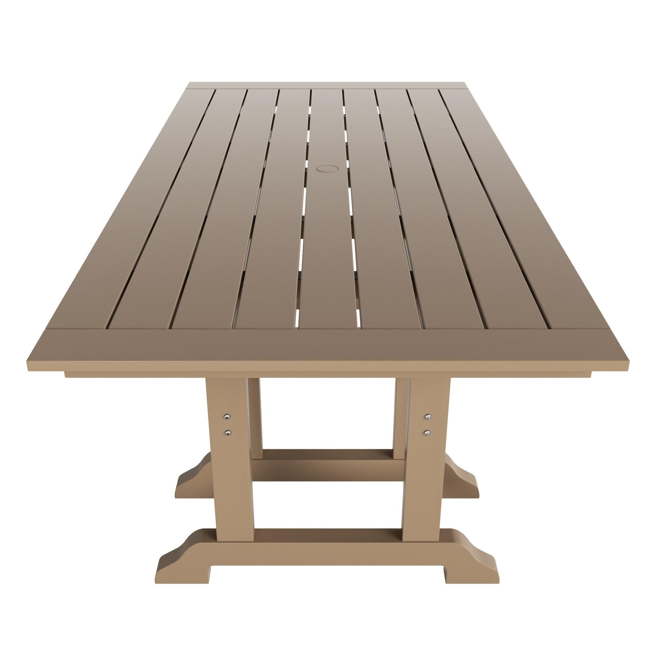 Westin Furniture Laguna Outdoor Dining Table and 6 Arm Chairs, Beige, large
