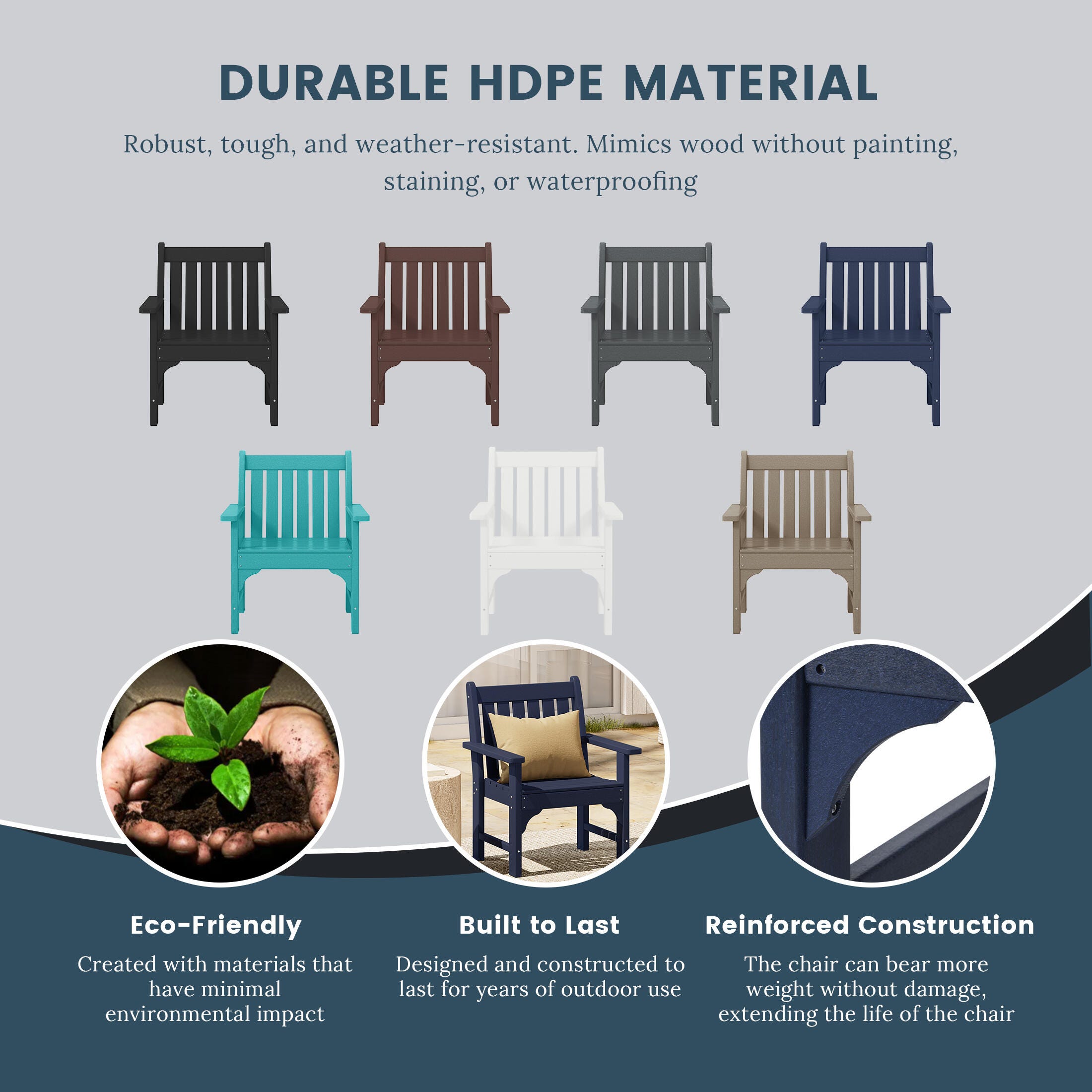 Westin Furniture Laguna Outdoor Dining Table and 6 Arm Chairs, Navy Blue, large