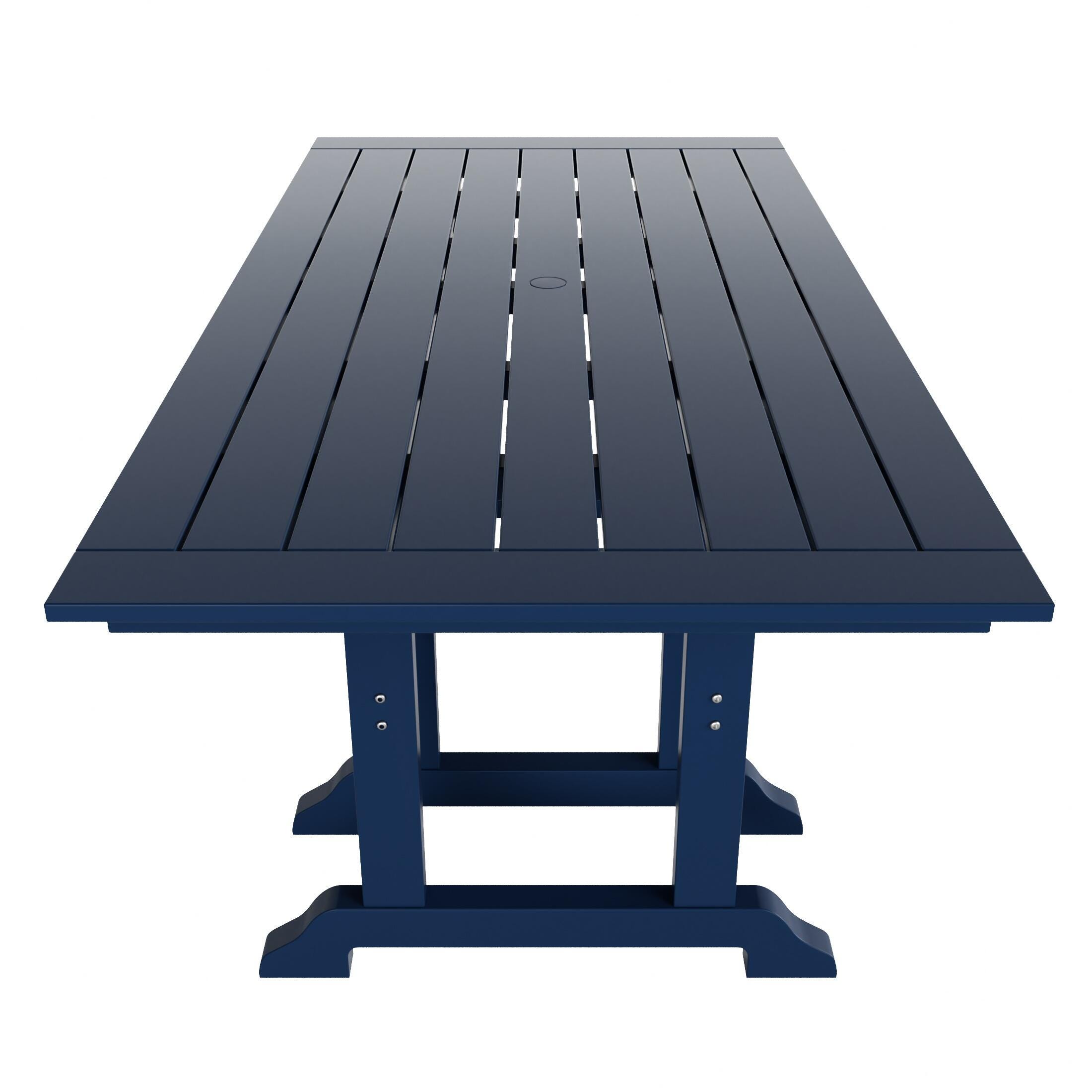 Westin Furniture Laguna Outdoor Dining Table and 6 Arm Chairs, Navy Blue, large
