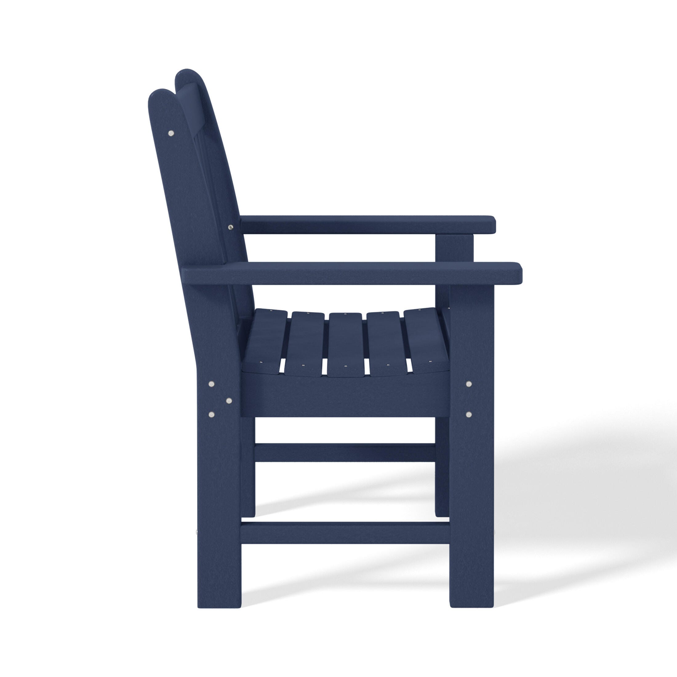 Westin Furniture Laguna Outdoor Dining Table and 6 Arm Chairs, Navy Blue, large