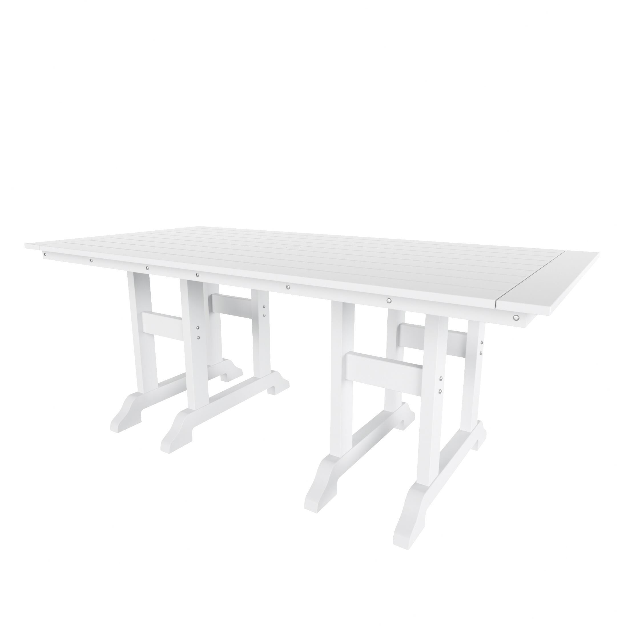 Westin Furniture Laguna Outdoor Dining Table and 6 Arm Chairs, White, large